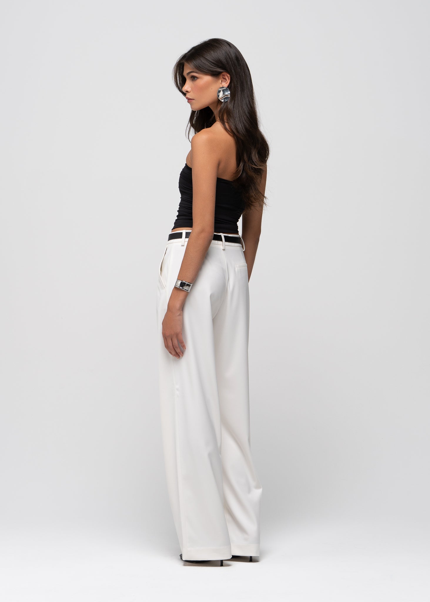 Jadis Mid-Waist Tailored Trousers - Off-White