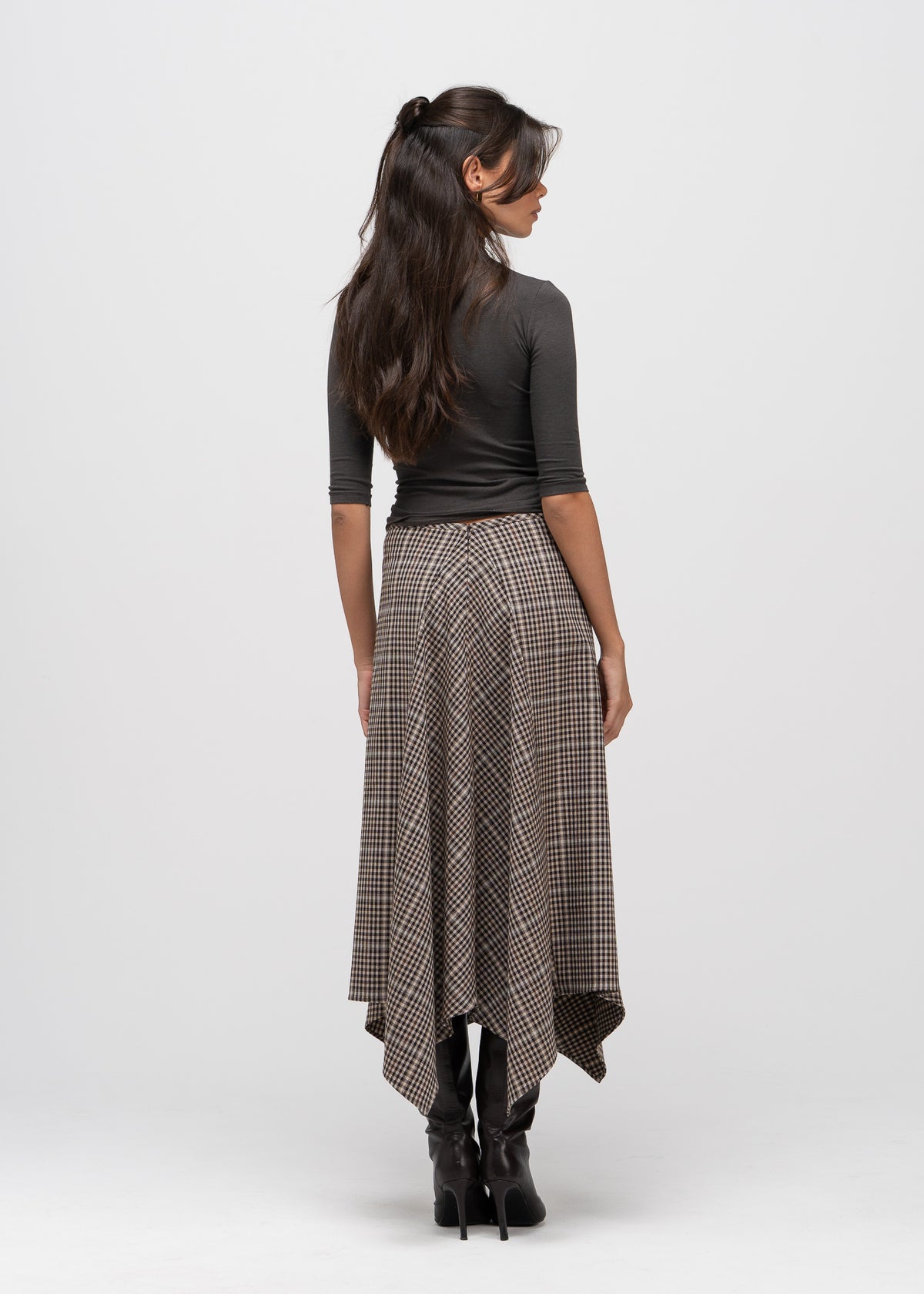 Nadia Tartan Handkerchief Midi Skirt (Pre-Order)