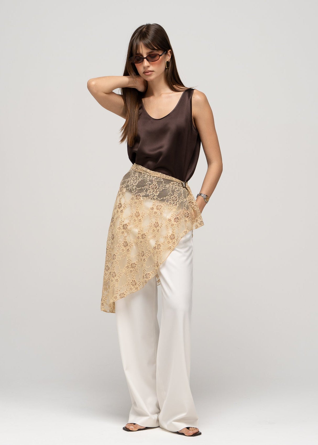 Ali Lace Wrap Scarf with Pin