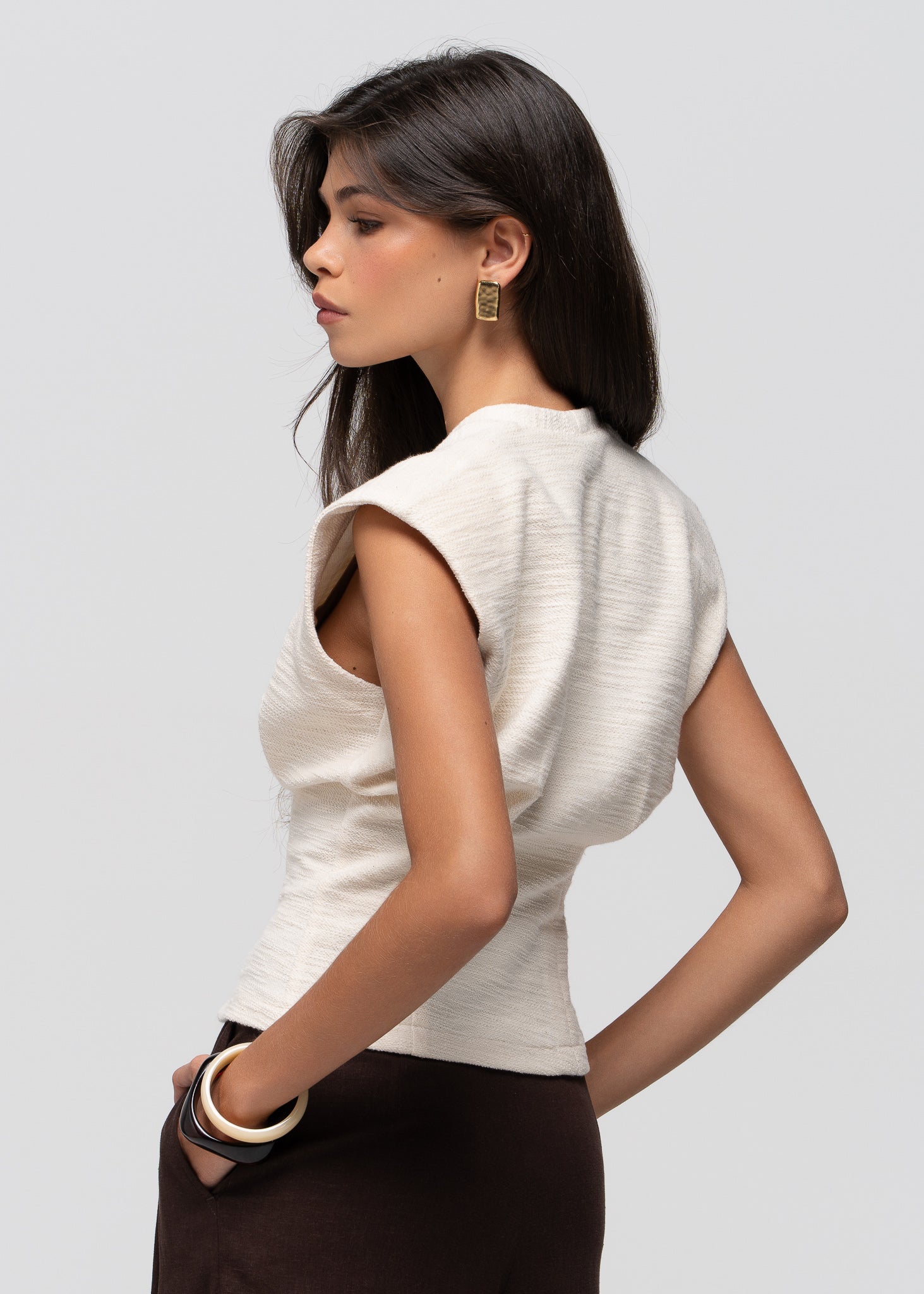 Selene Cotton Vest - Beige