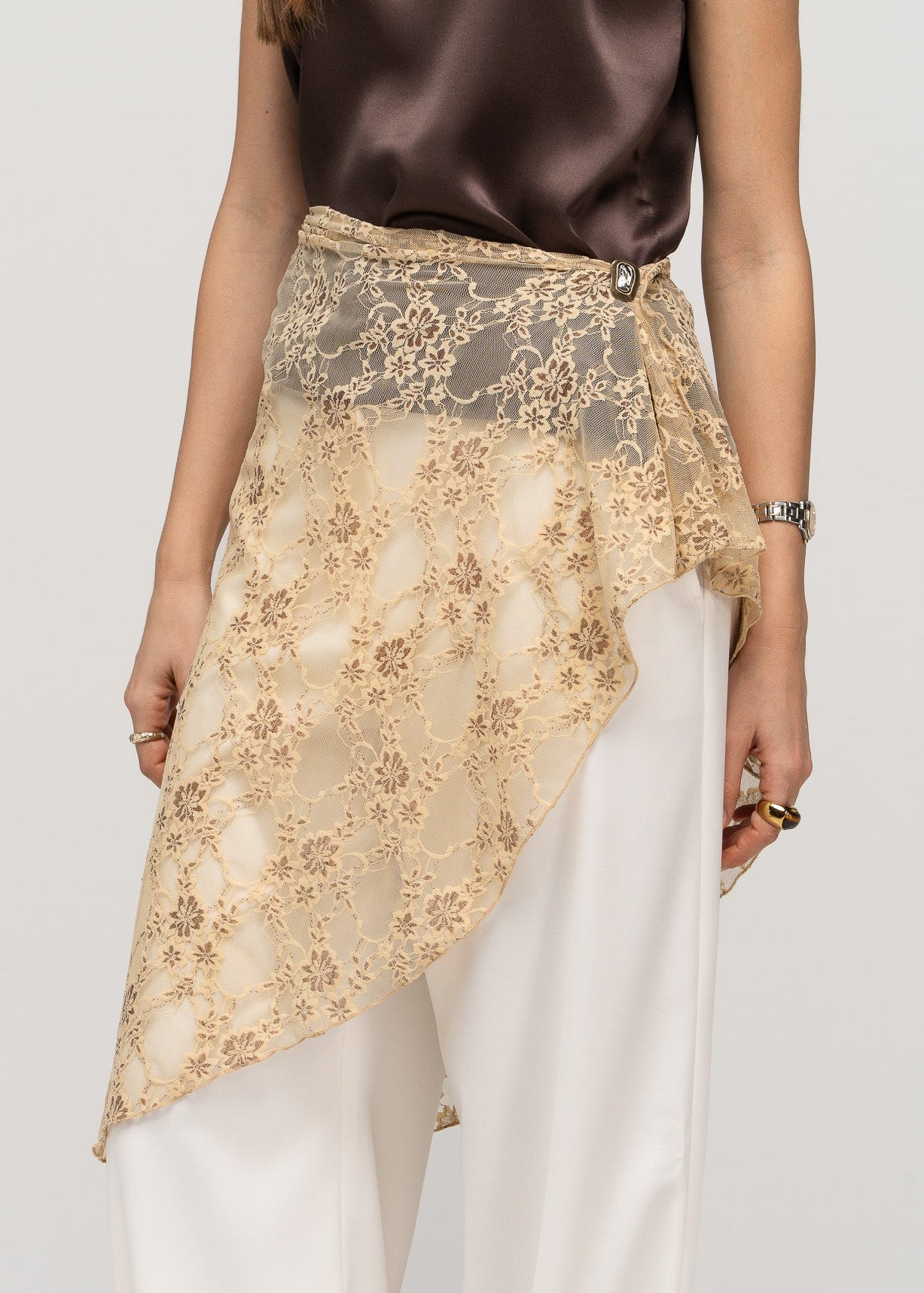 Ali Lace Wrap Scarf with Pin