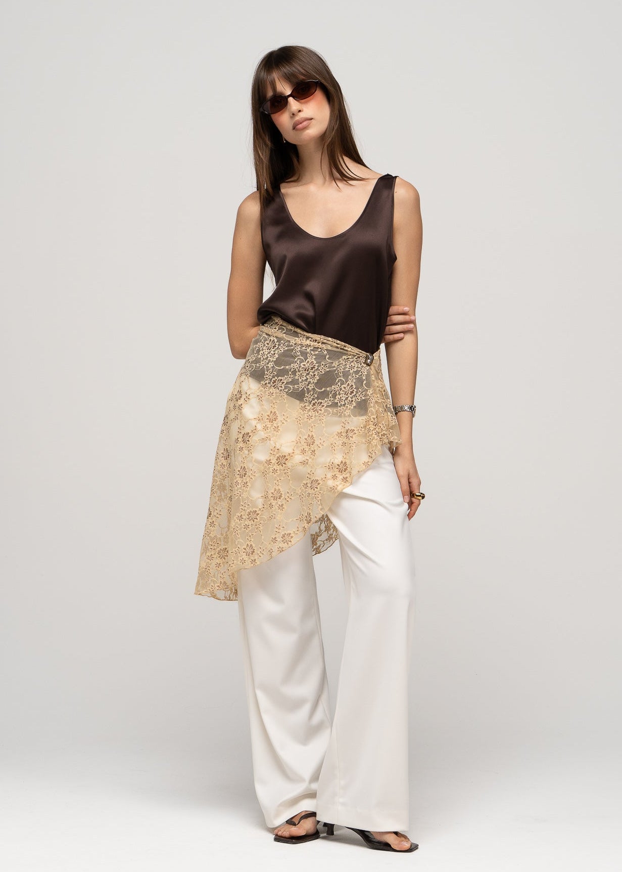 Ali Lace Wrap Scarf with Pin