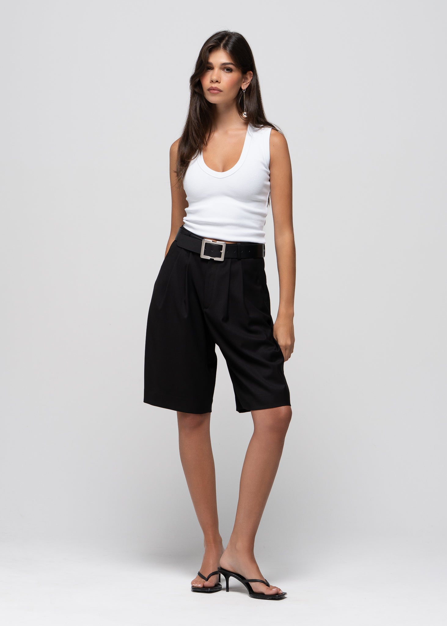 Nora High-Waist Tailored Bermudas