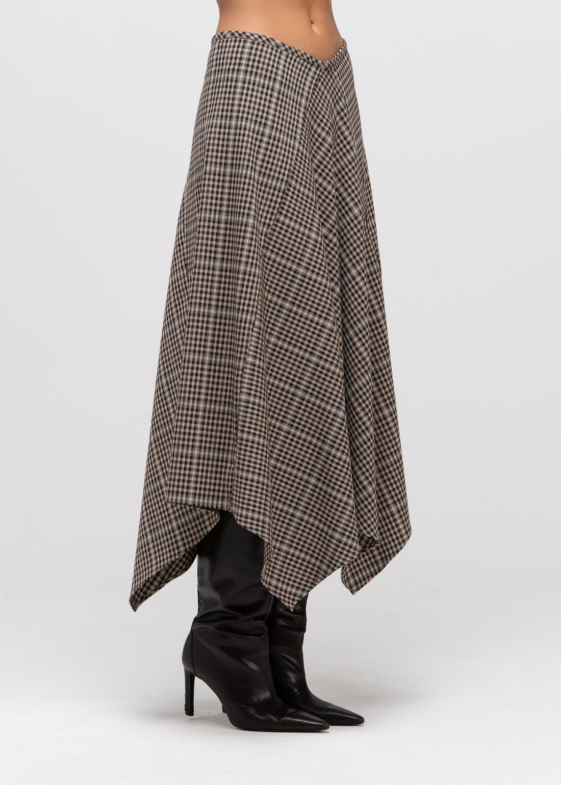 Nadia Tartan Handkerchief Midi Skirt