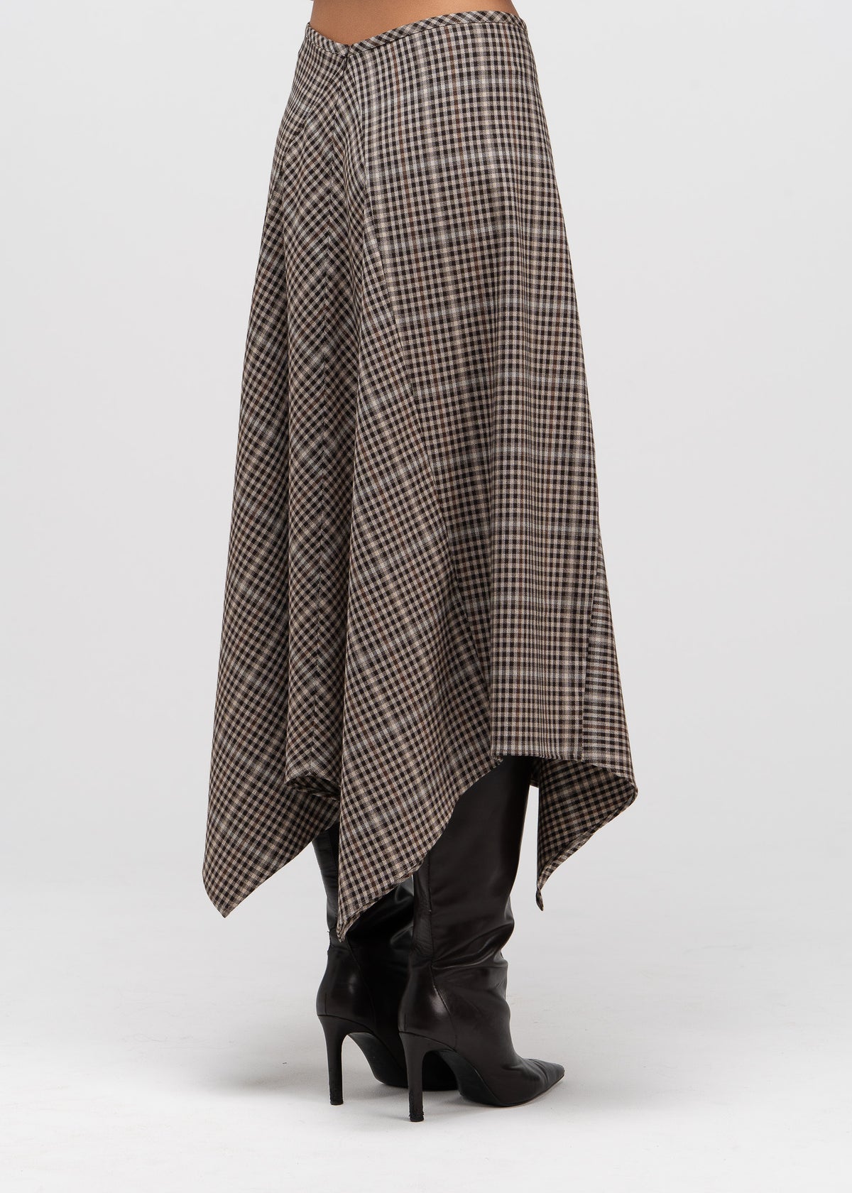 Nadia Tartan Handkerchief Midi Skirt (Pre-Order)
