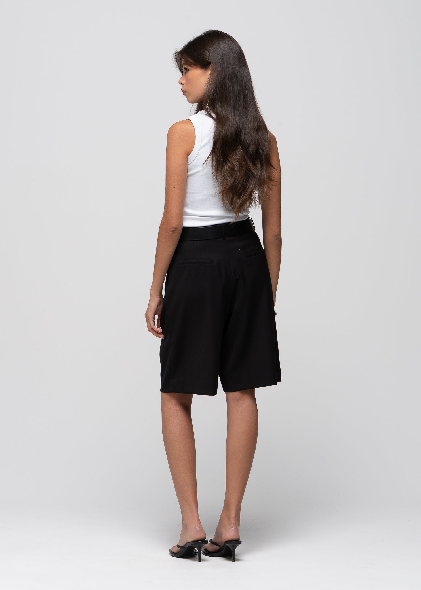 Nora High-Waist Tailored Bermudas
