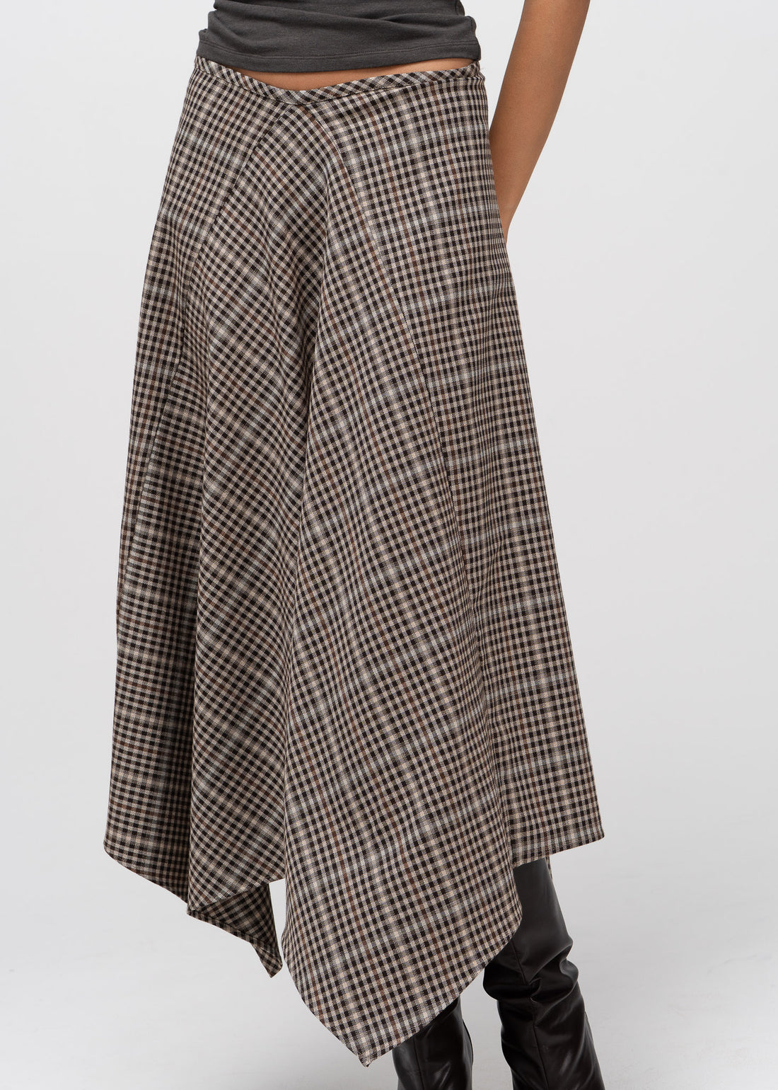 Nadia Tartan Handkerchief Midi Skirt