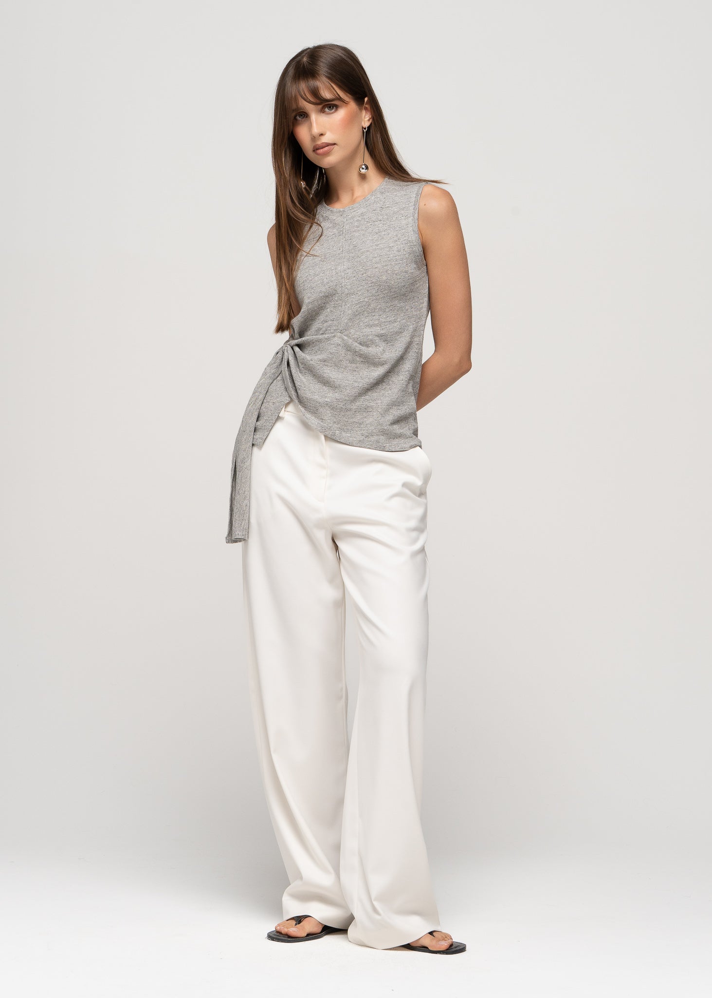 Bri Twisted Tank-Top - Grey