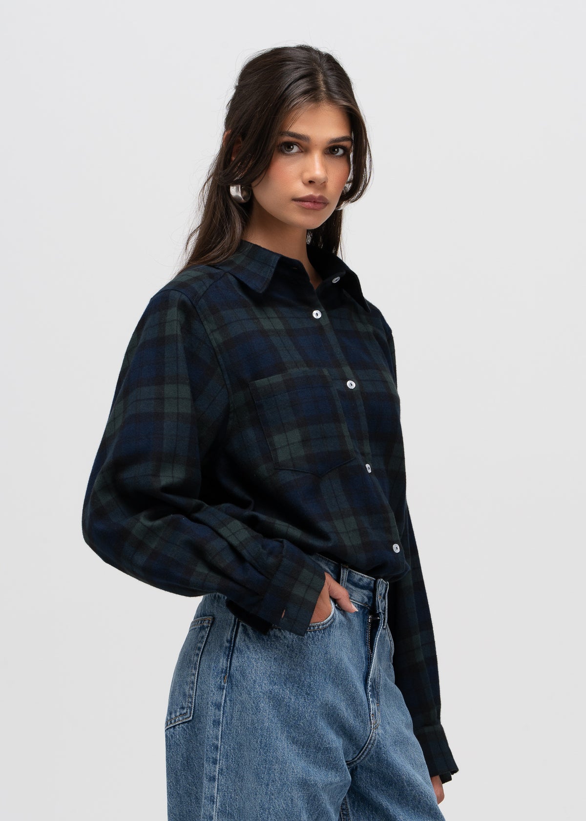 Kelly Tartan Shirt - Navy & Green