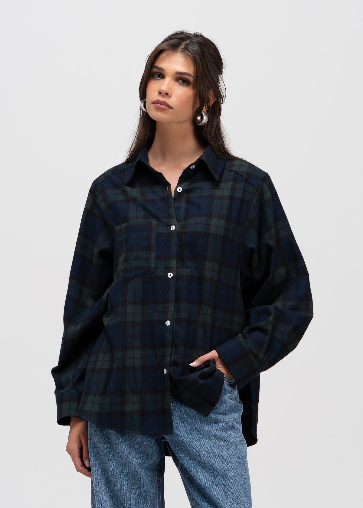 Kelly Tartan Shirt - Navy & Green