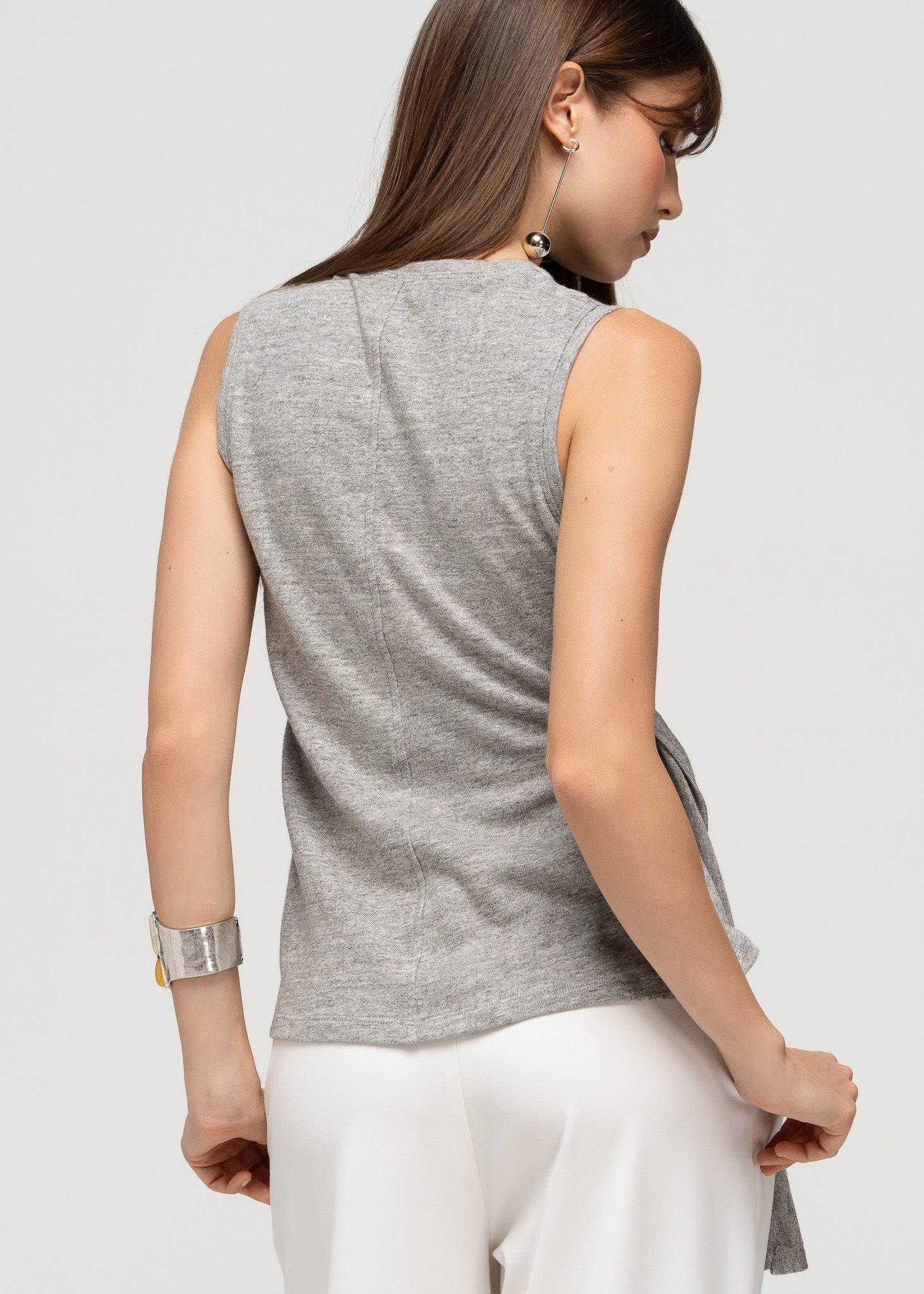 Bri Twisted Tank-Top - Grey