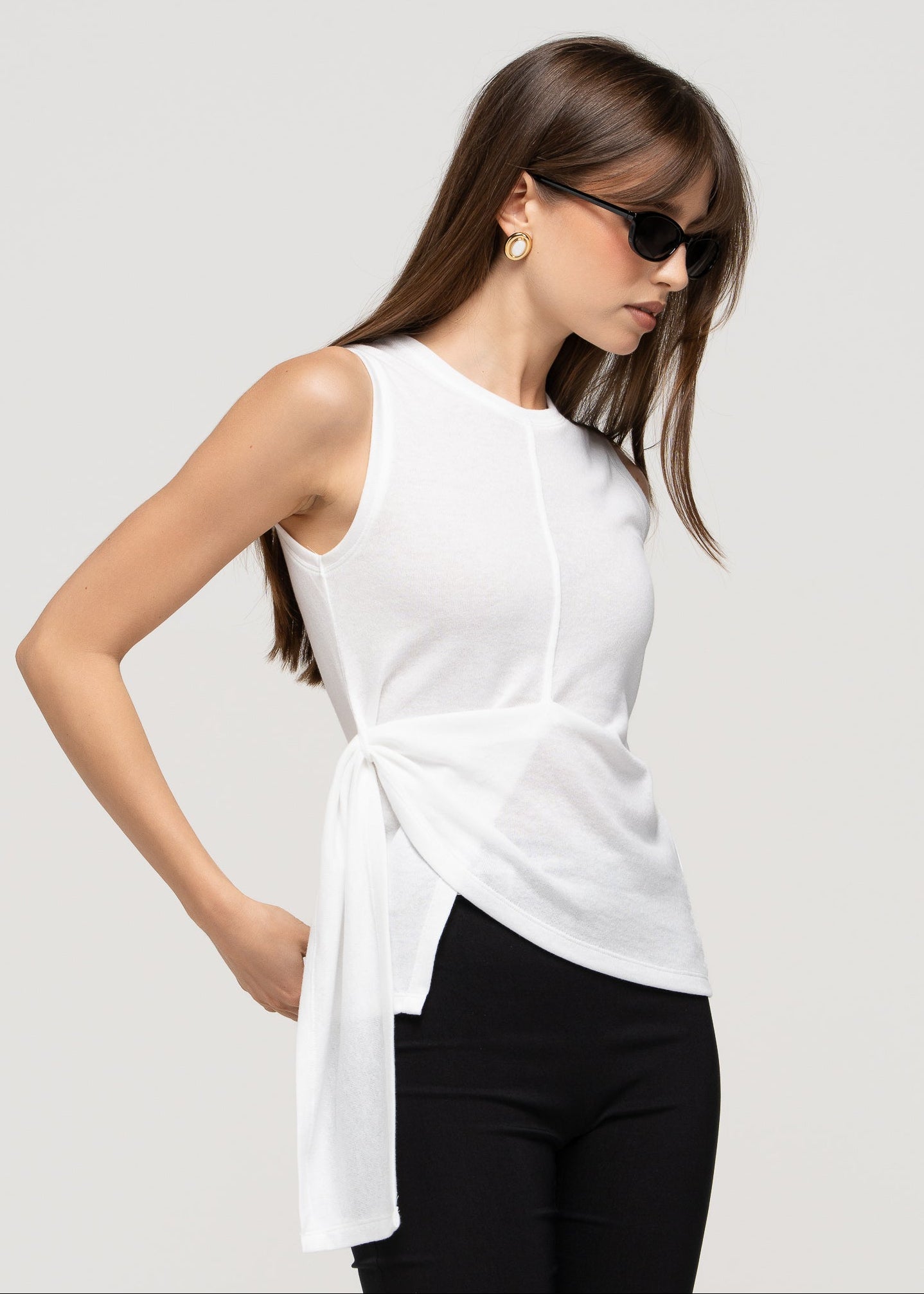 Bri Twisted Tank-Top - White