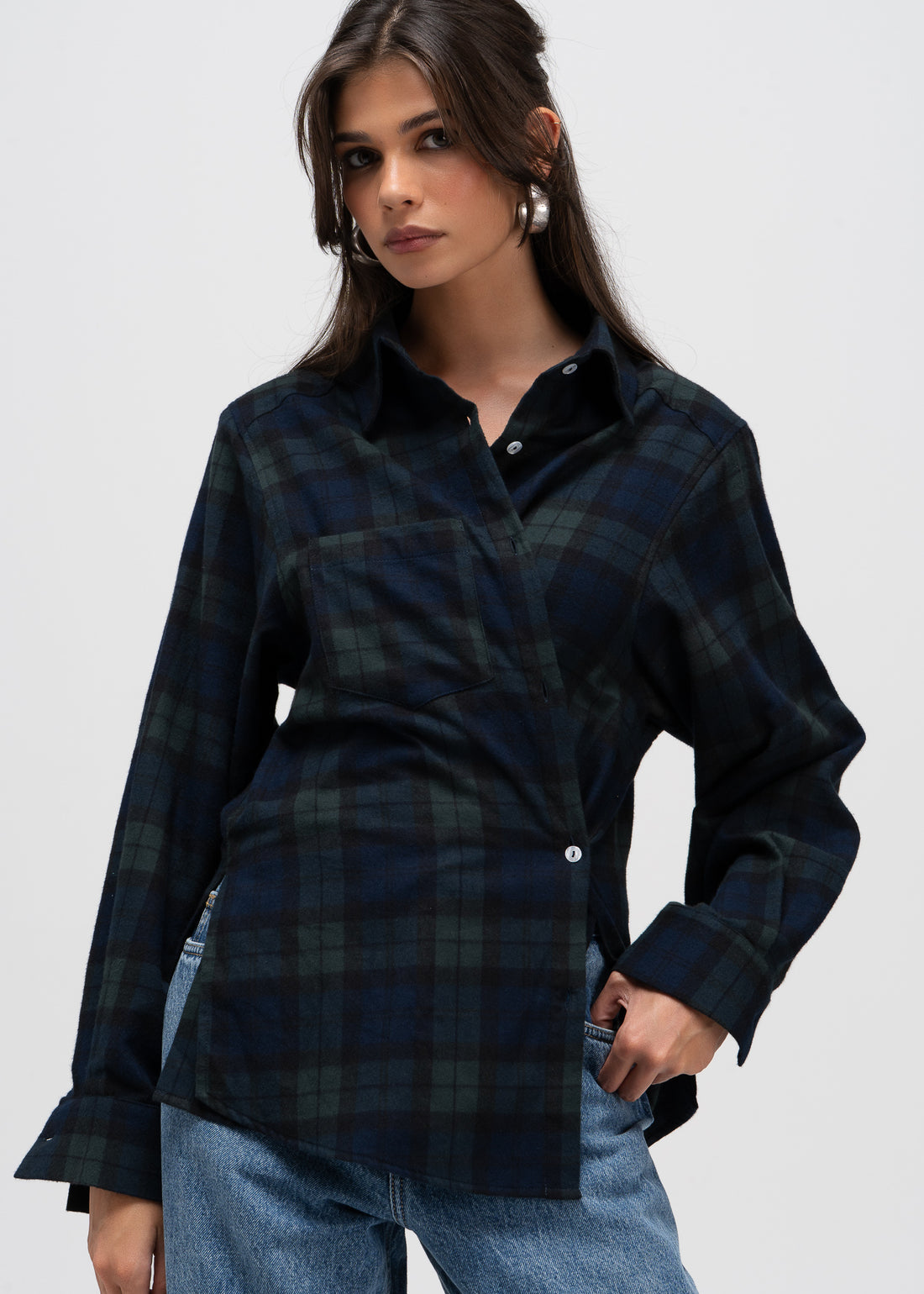 Kelly Tartan Shirt - Navy & Green