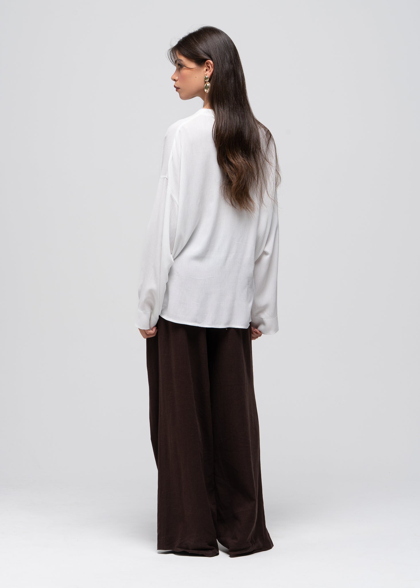 Esme Draped Twist Blouse - White