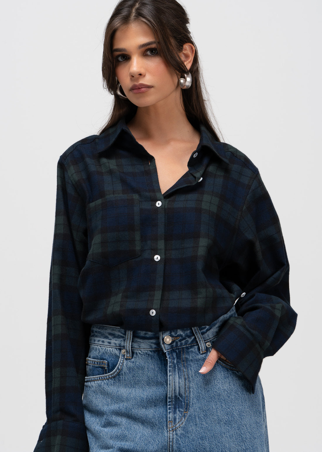 Kelly Tartan Shirt - Navy & Green