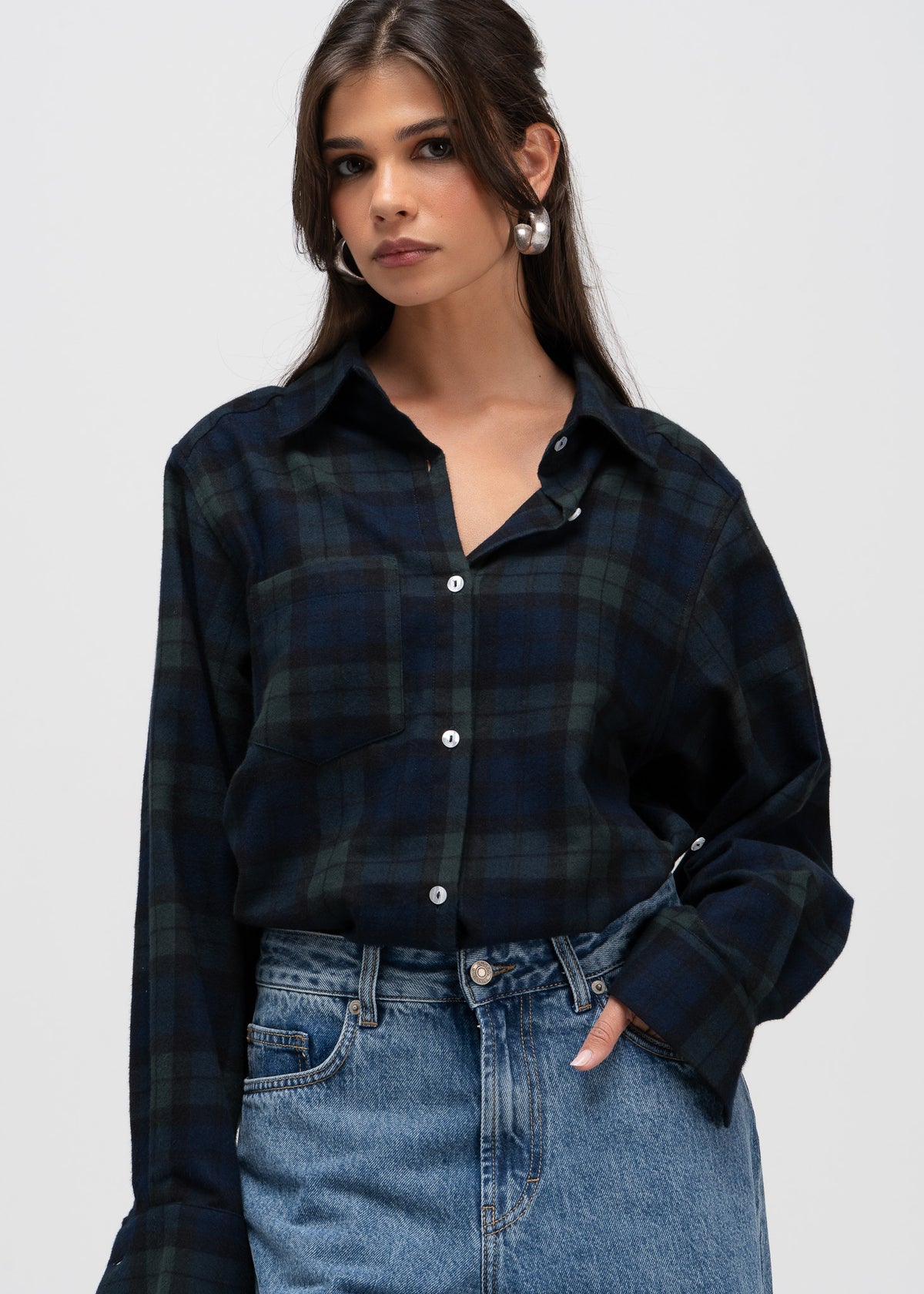 Kelly Tartan Shirt - Navy & Green