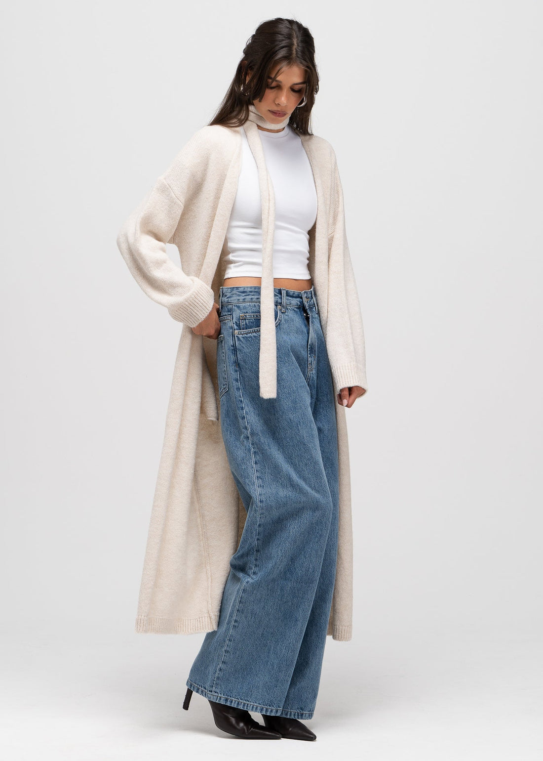 Theo Longline Cardigan with Scarf