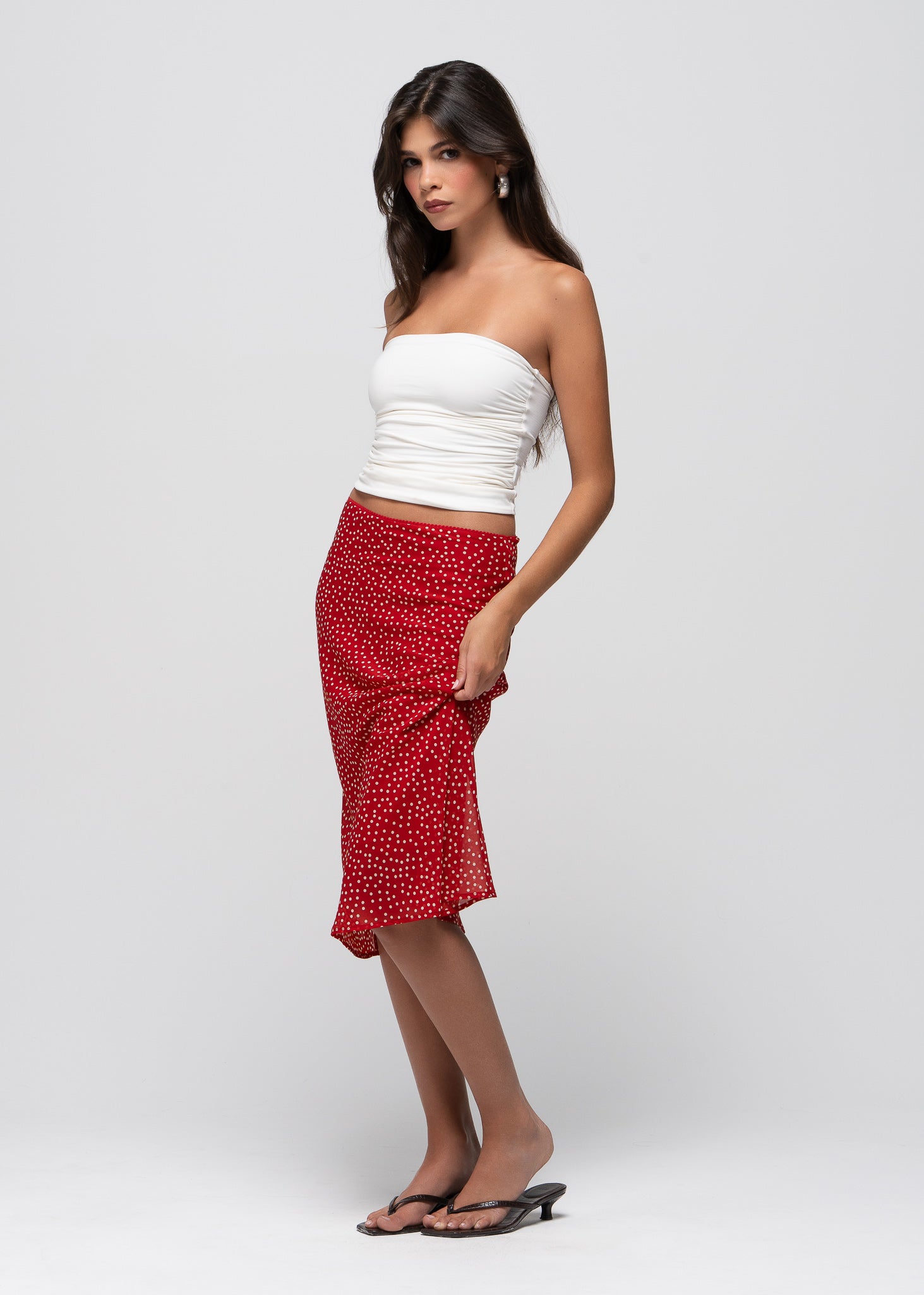 Gemma Polka Dot Midi Skirt