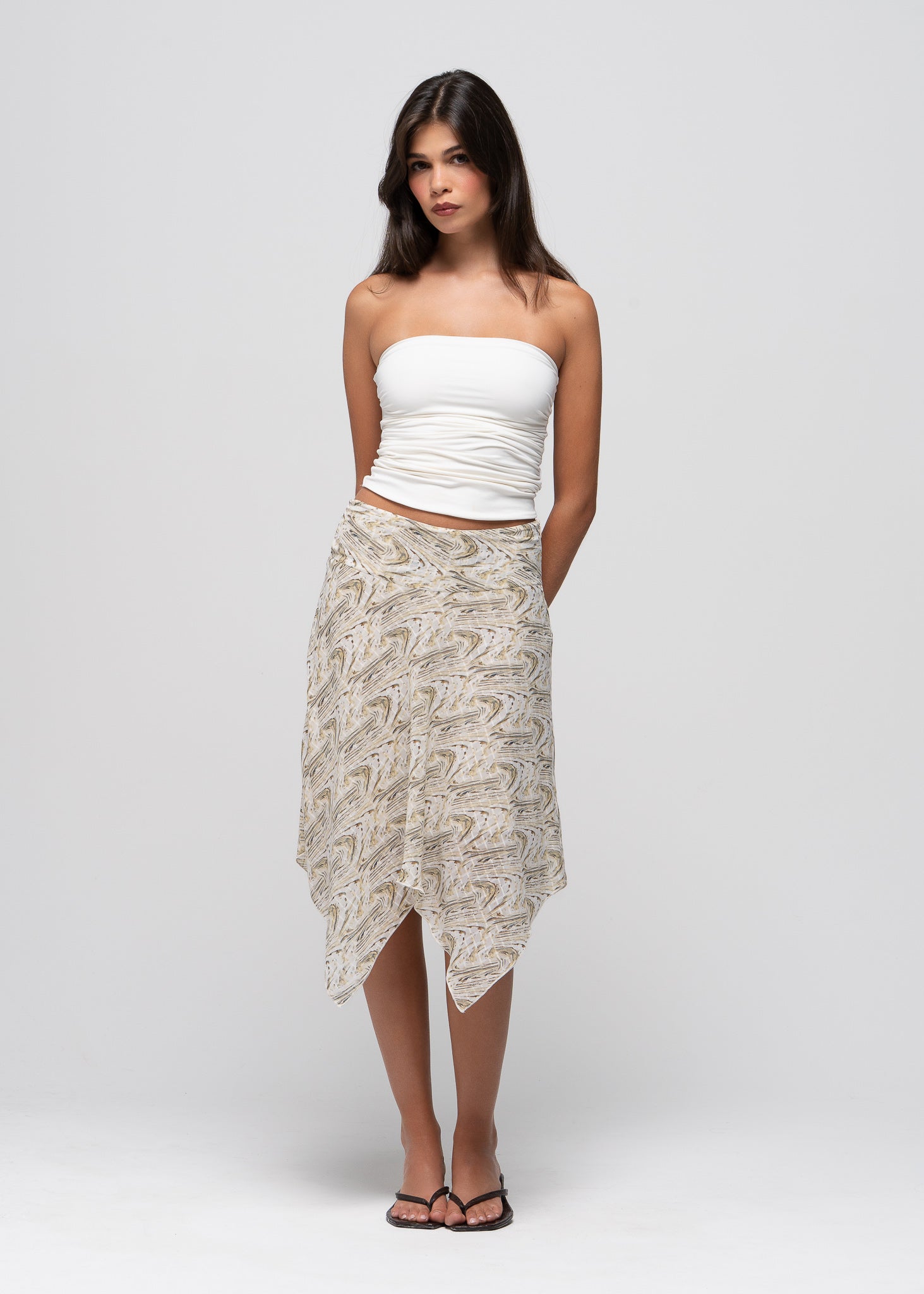 Windy Mid-Waist Asymmetrical Midi Skirt