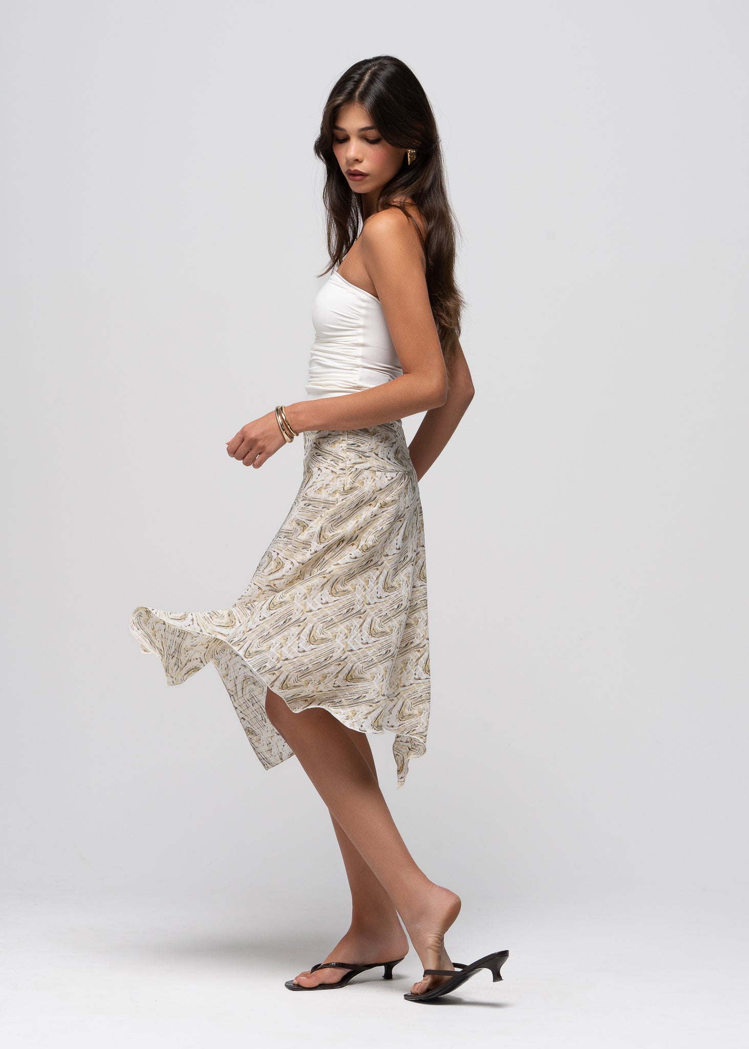 Windy Mid-Waist Asymmetrical Midi Skirt