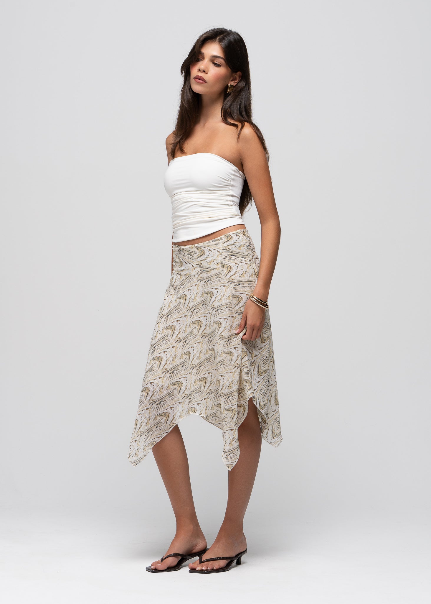 Windy Mid-Waist Asymmetrical Midi Skirt
