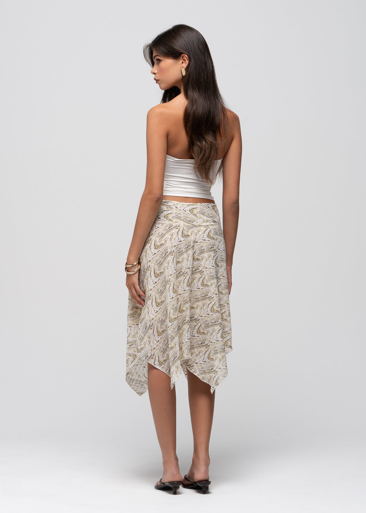 Windy Mid-Waist Asymmetrical Midi Skirt