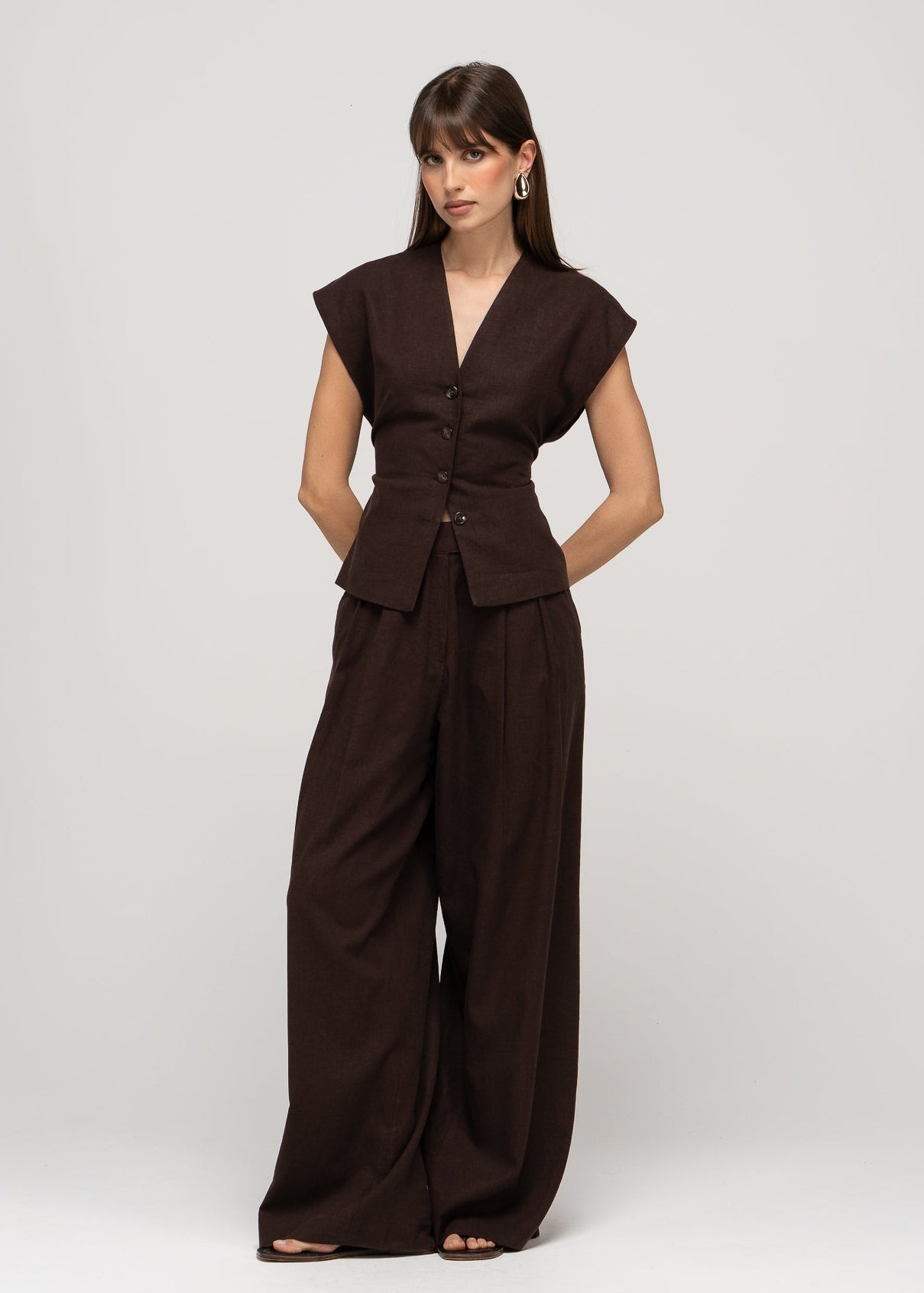 Nolla Linen Wide Leg Trousers