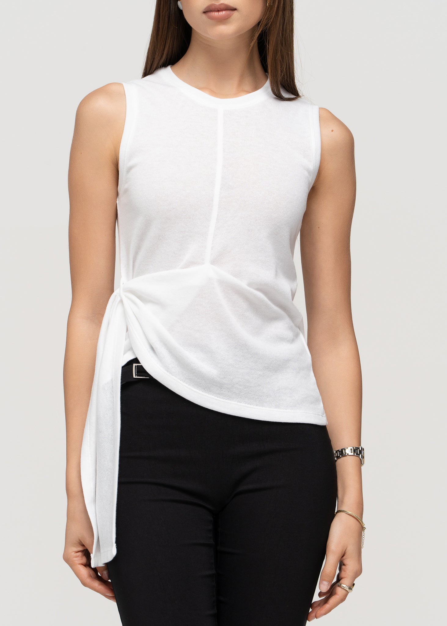 Bri Twisted Tank-Top - White