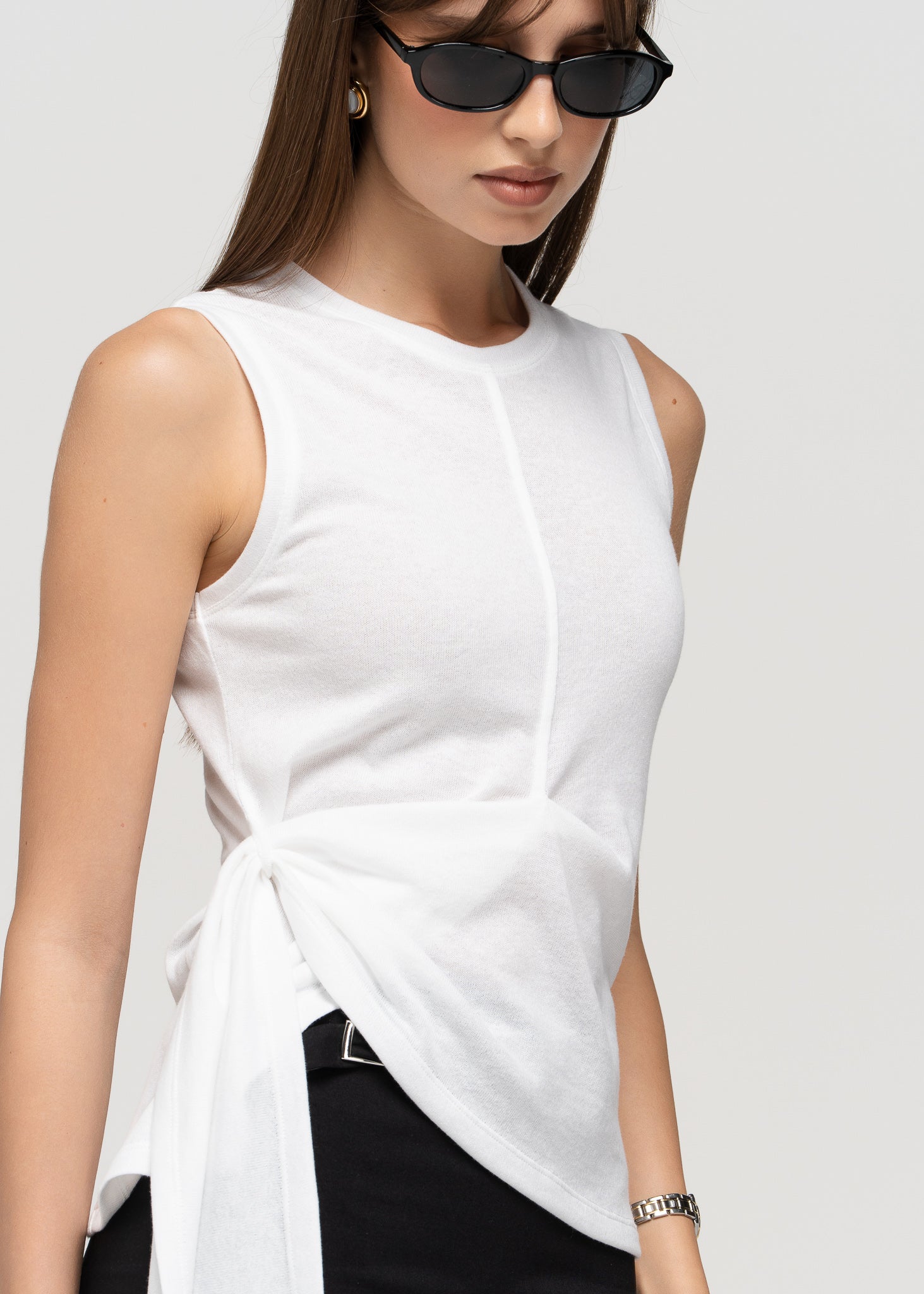 Bri Twisted Tank-Top - White