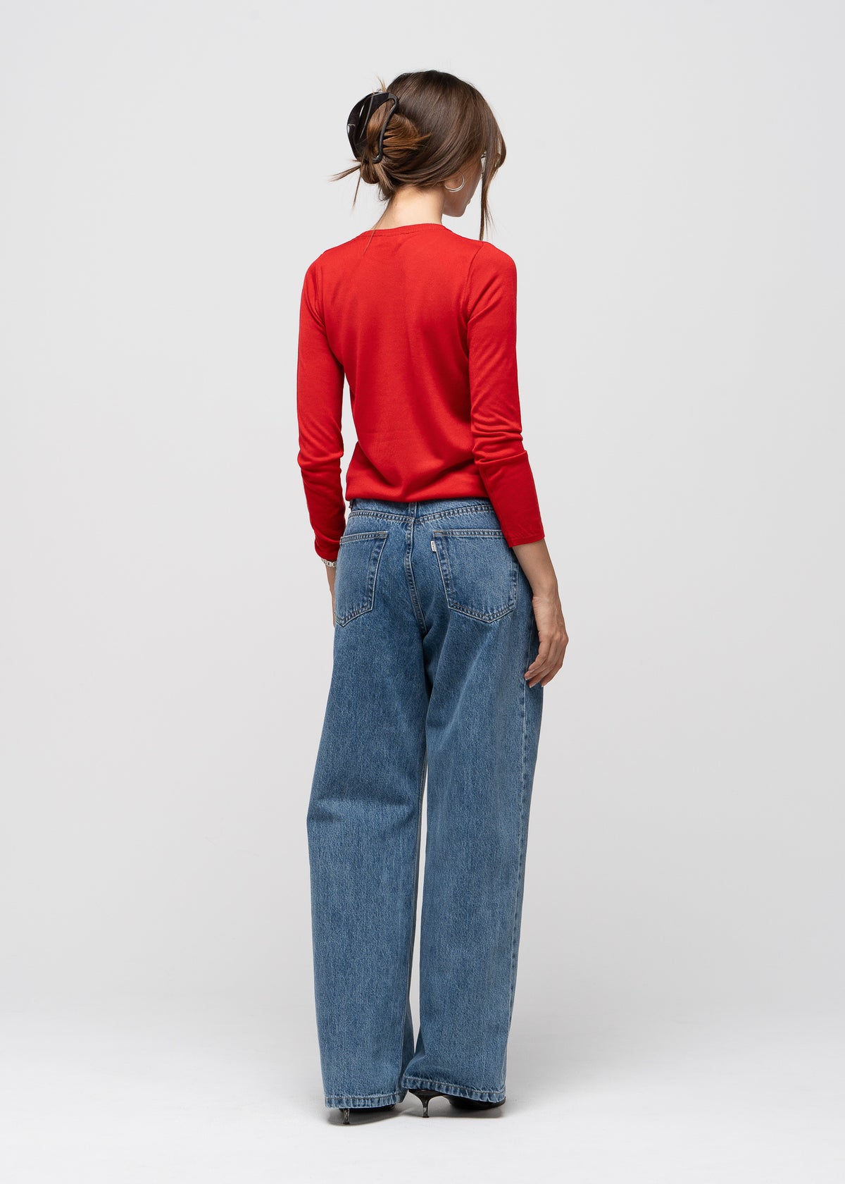 Emma Classic Crewneck Knit Sweater - Red