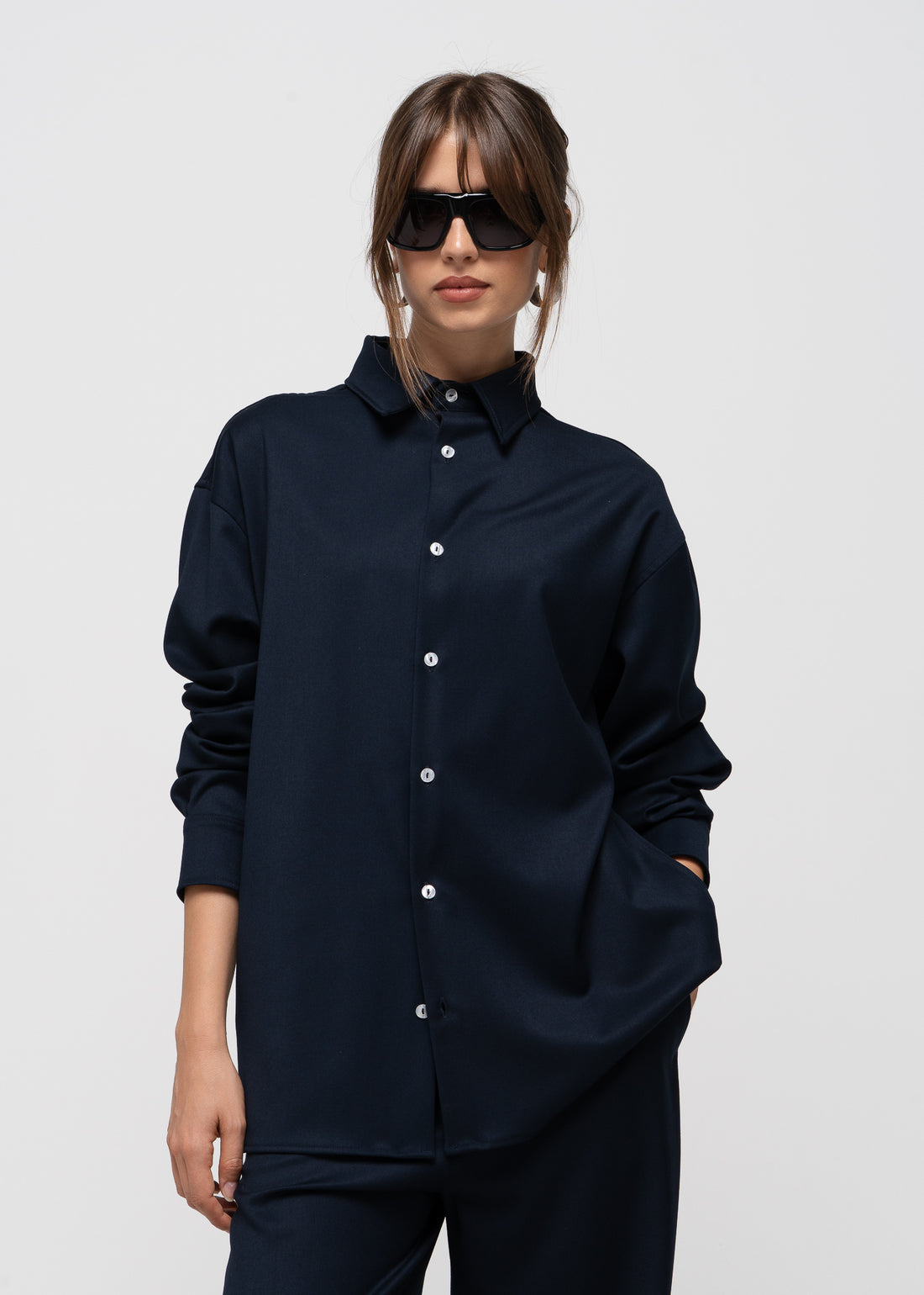 Jadis Oversized Overshirt - Navy
