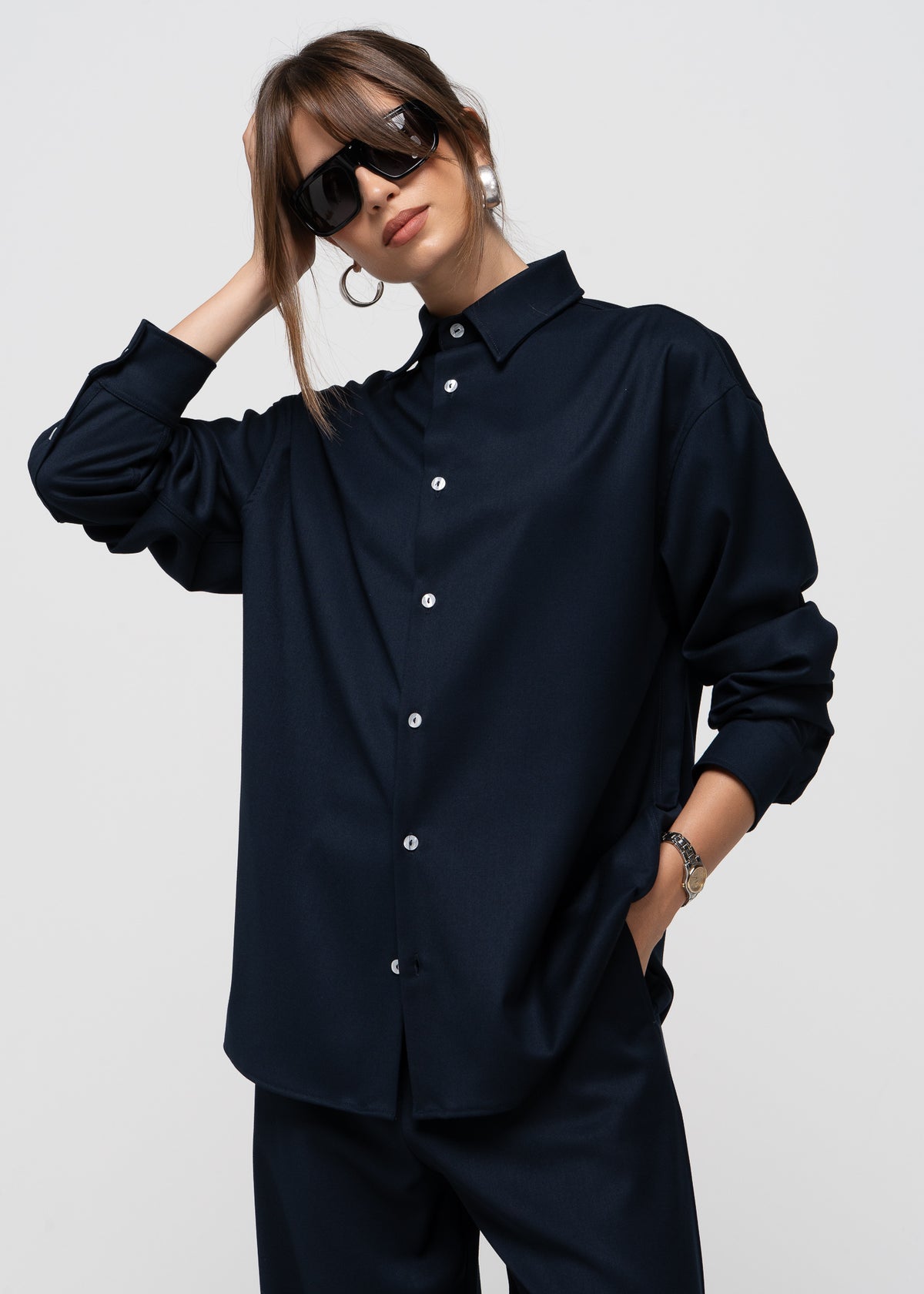 Jadis Oversized Overshirt - Navy