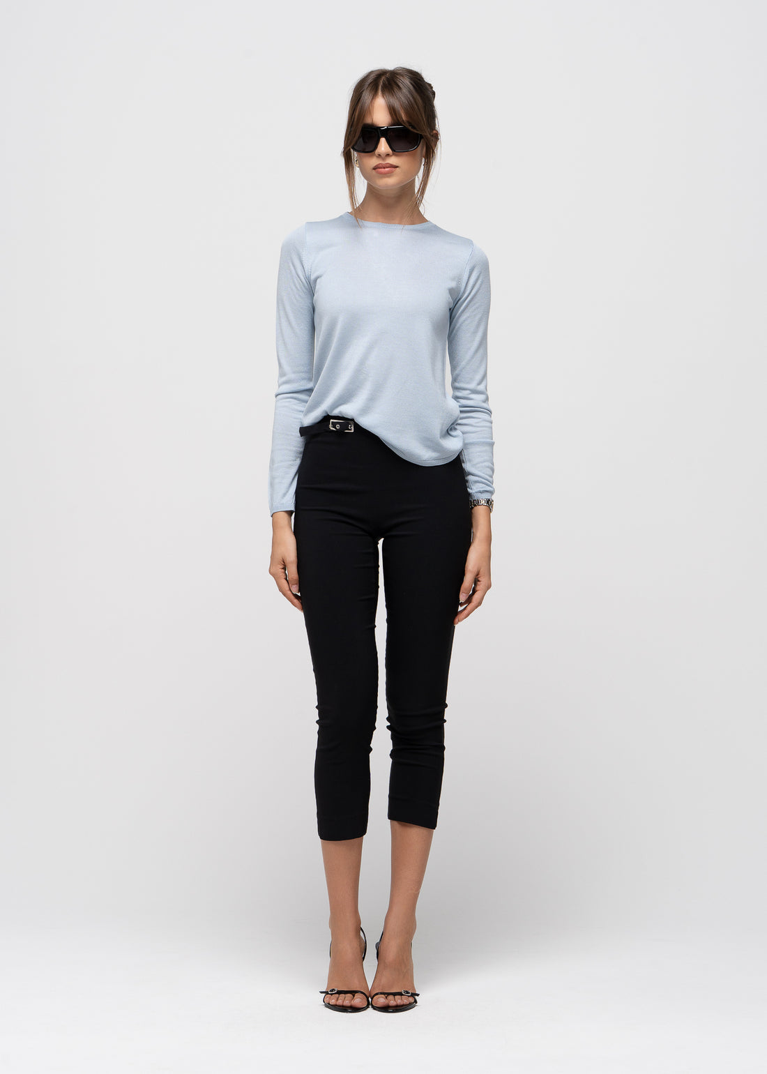 Sienna Belted 3/4 Capri Pants