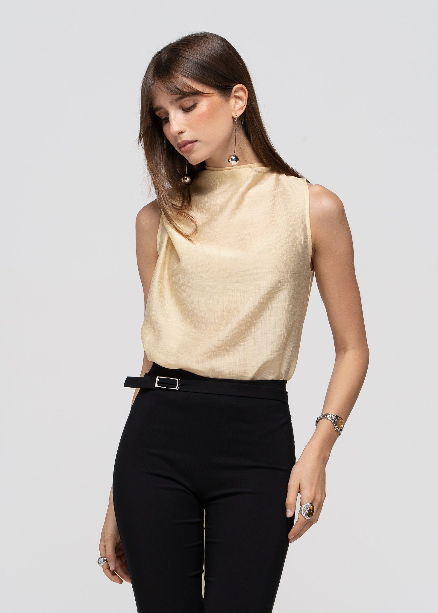 Brisa Back-Drape Top - Butter Yellow