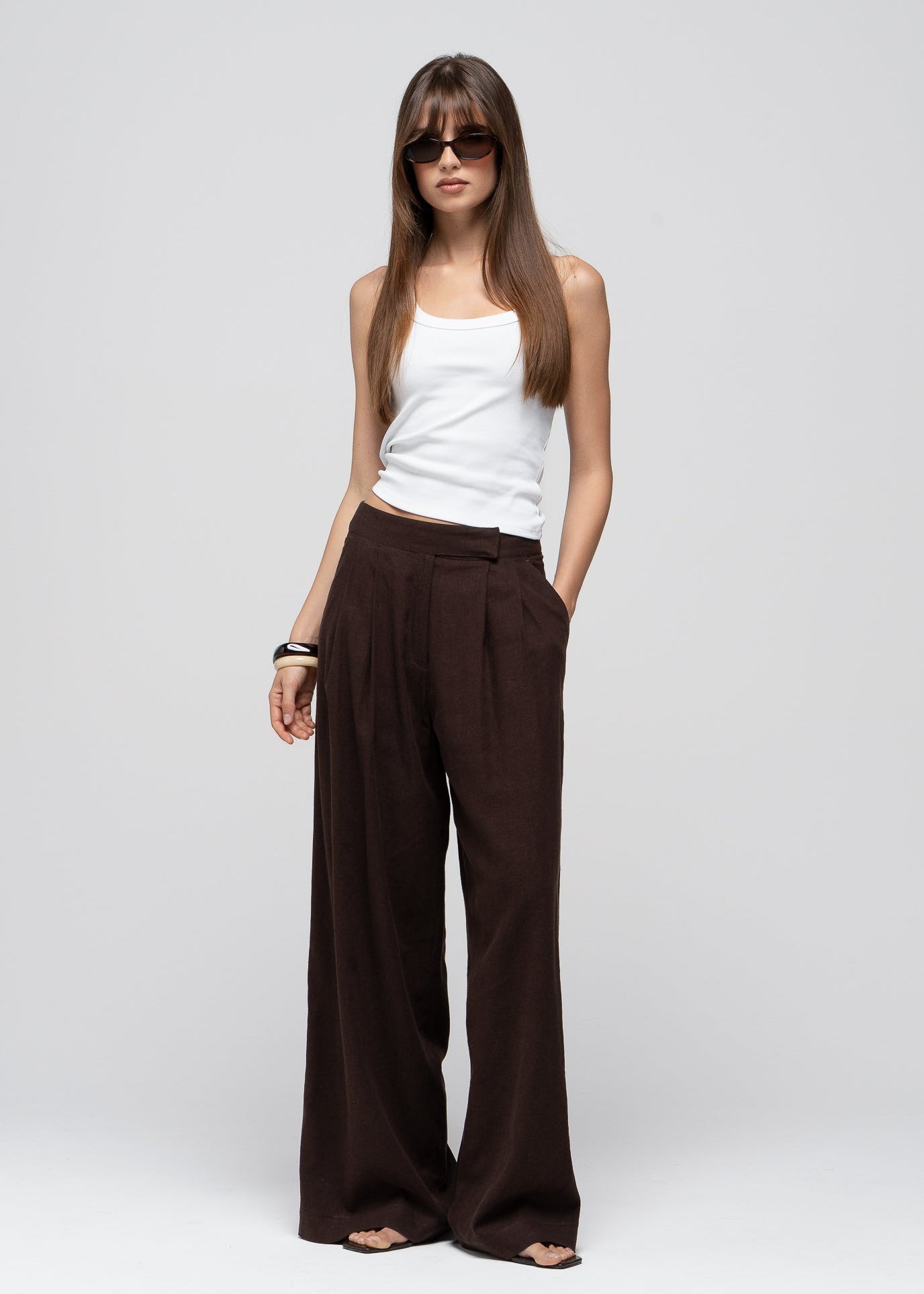 Nolla Linen Wide Leg Trousers