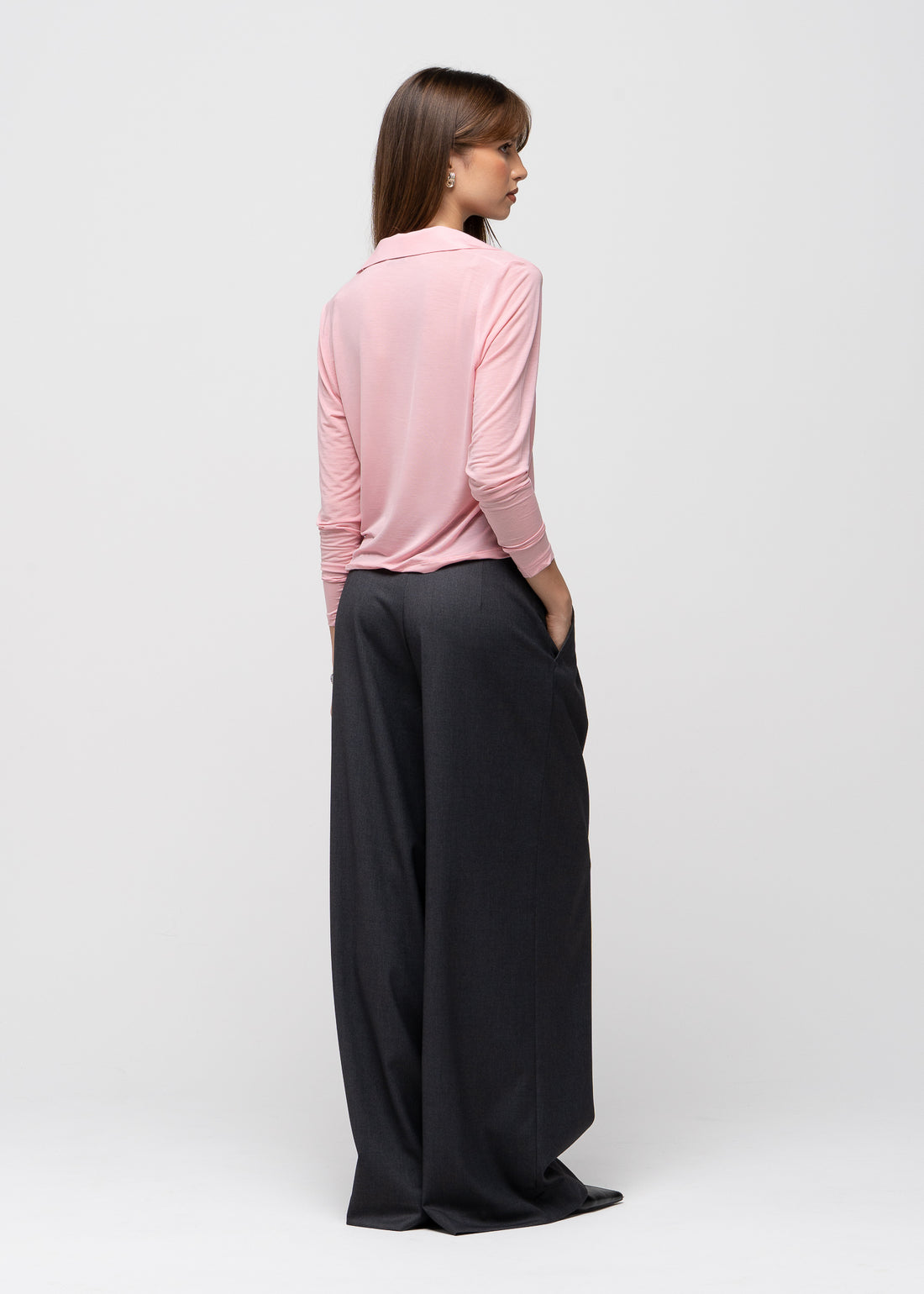 Aurora Long Sleeve Polo - Pink
