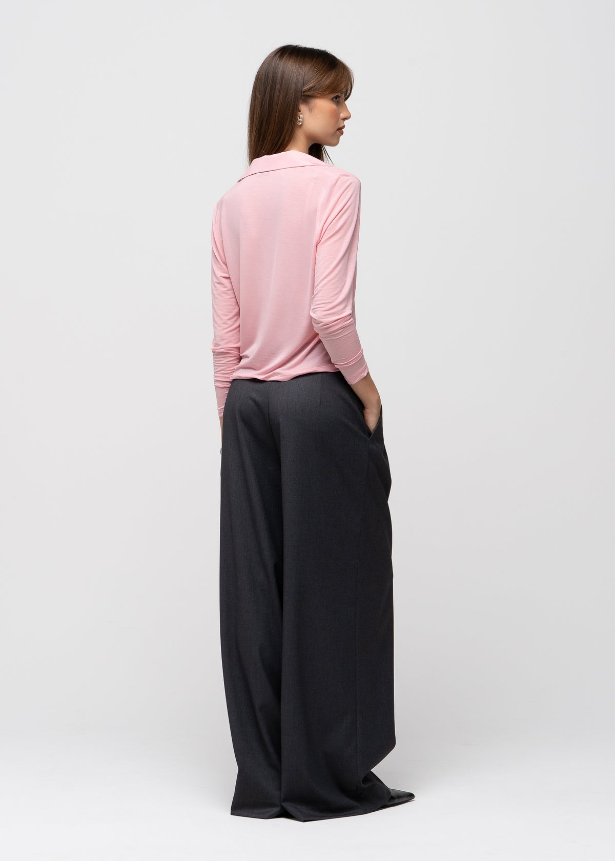 Aurora Long Sleeve Polo - Pink