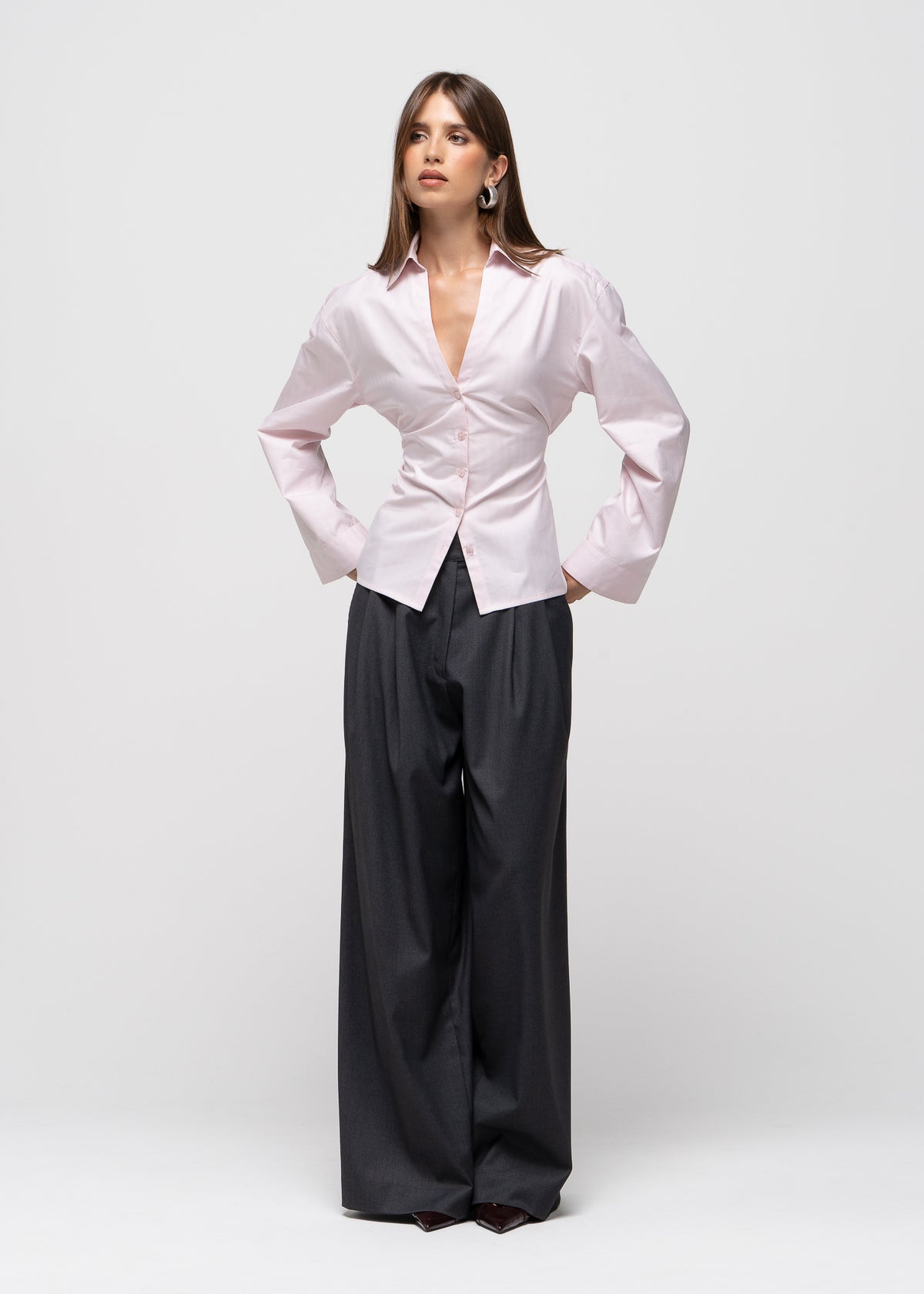 Bianca Cotton Adjustable Shirt - Pink
