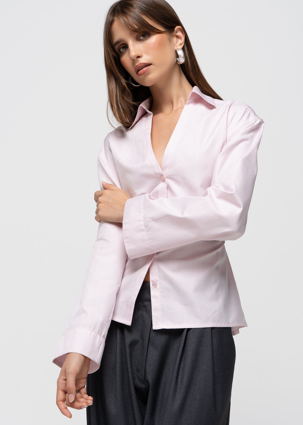Bianca Cotton Adjustable Shirt - Pink
