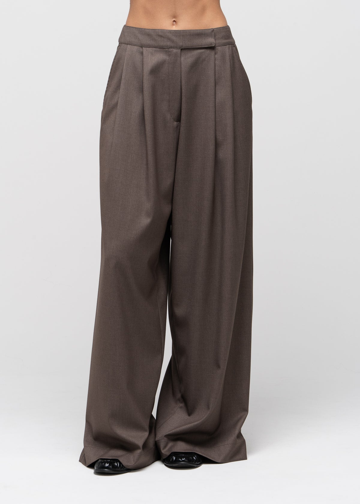 Bianca Wide Leg Trousers - Taupe