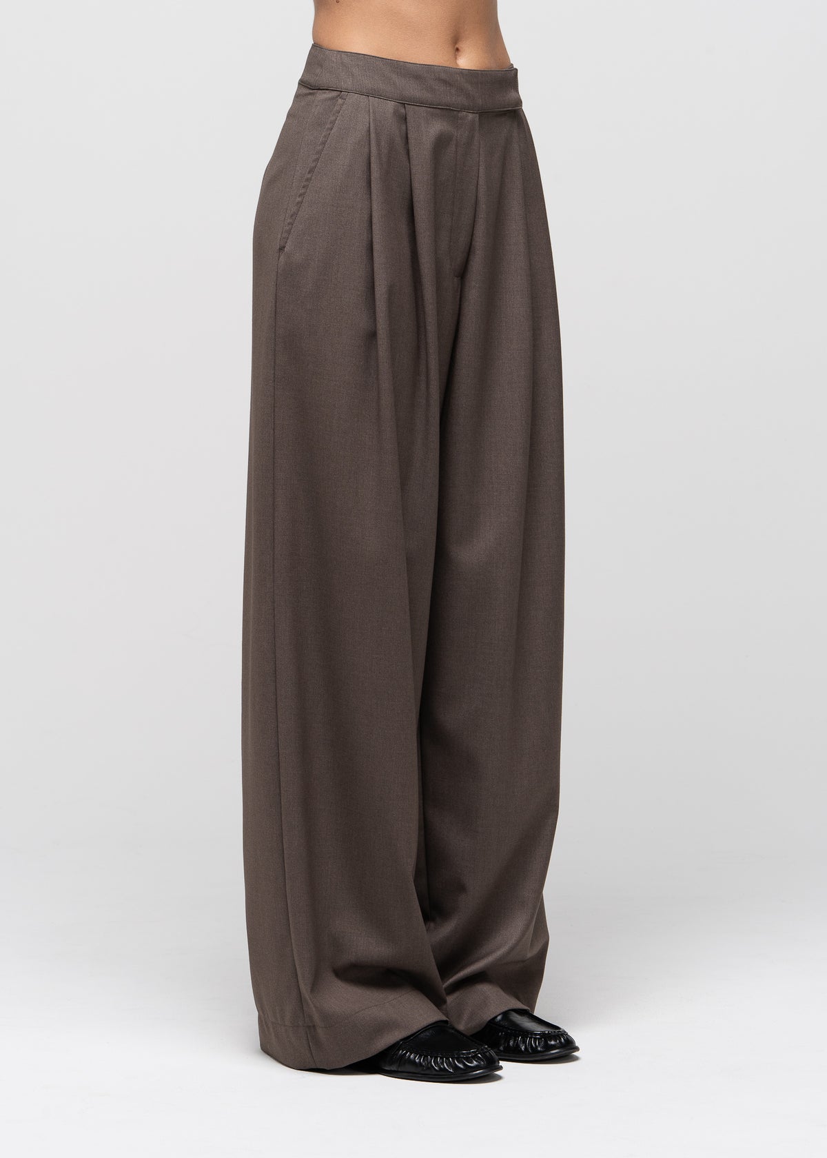 Bianca Wide Leg Trousers - Taupe