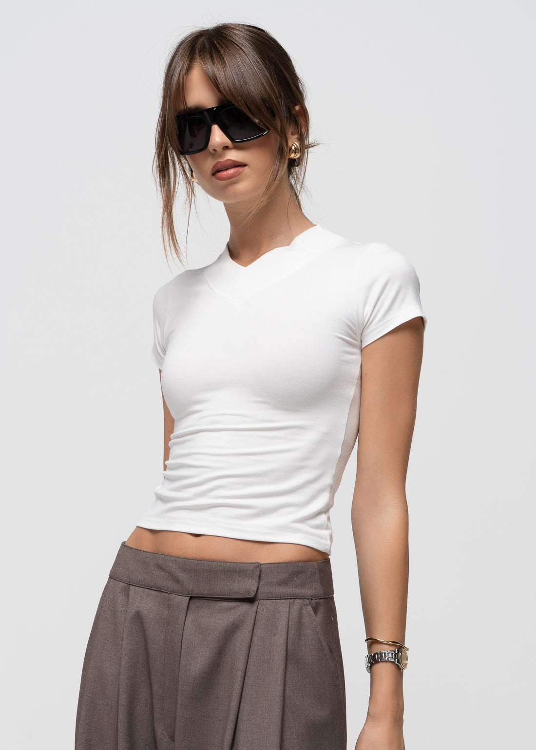Isa V-Neck T-Shirt - White