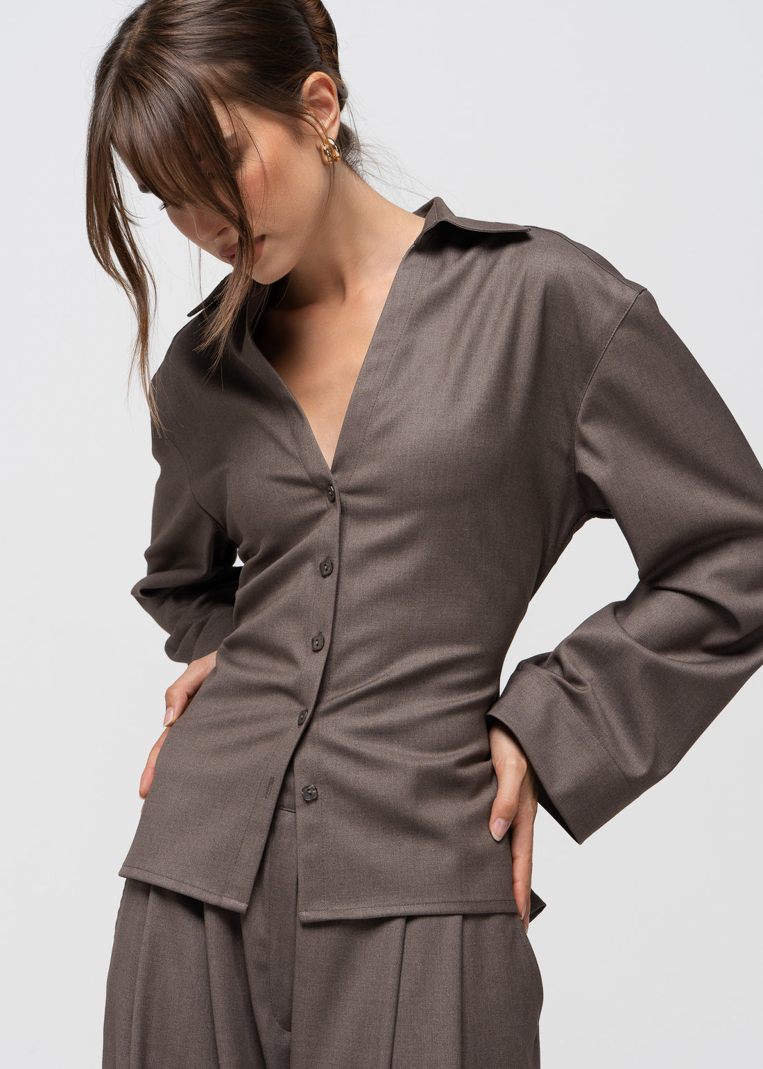 Bianca Adjustable Shirt - Taupe