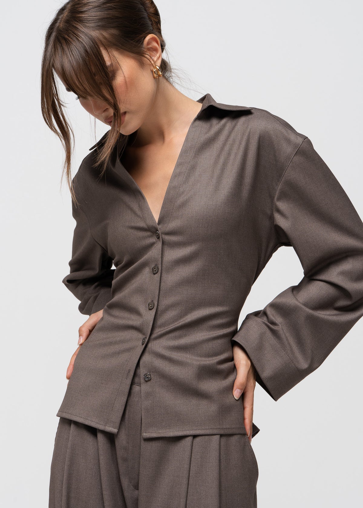 Bianca Adjustable Shirt - Taupe