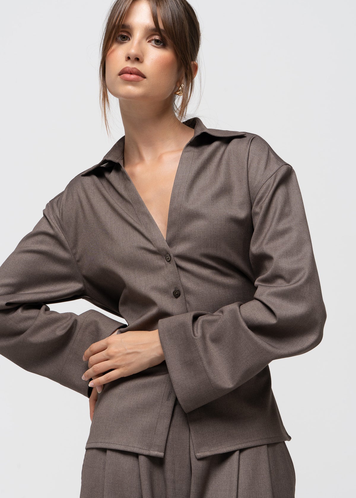 Bianca Adjustable Shirt - Taupe