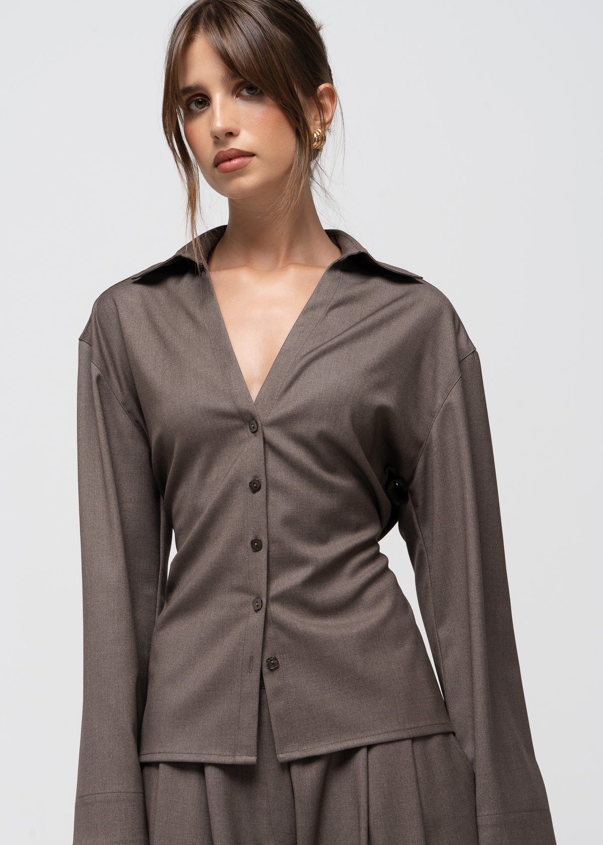 Bianca Adjustable Shirt - Taupe