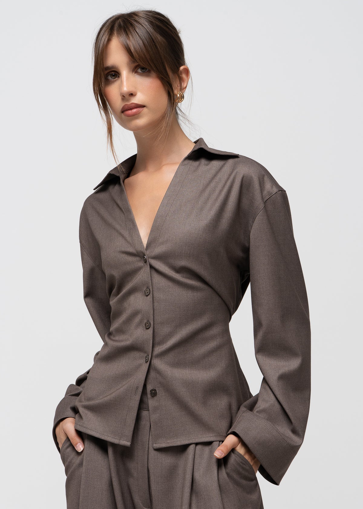 Bianca Adjustable Shirt - Taupe