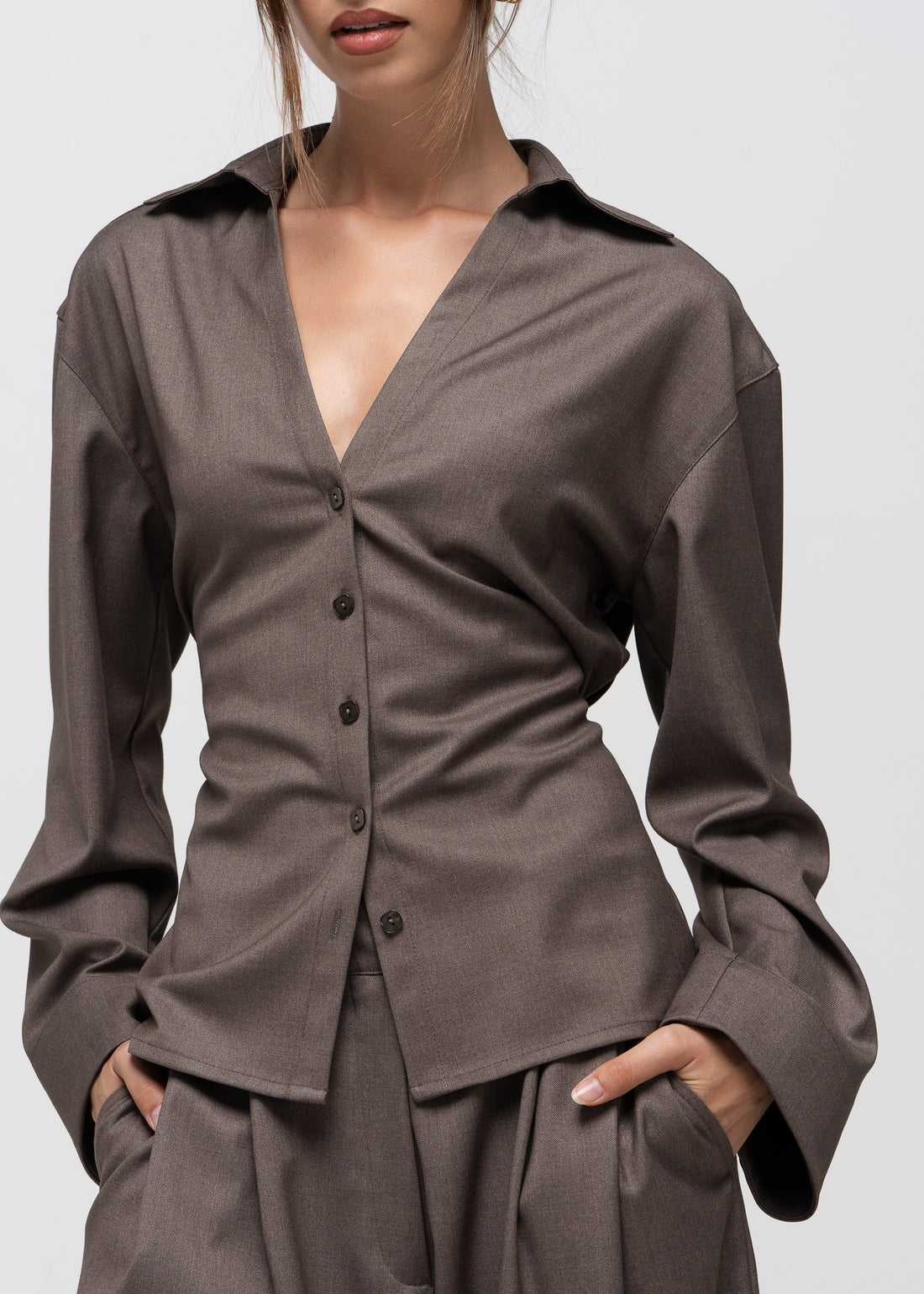 Bianca Adjustable Shirt - Taupe