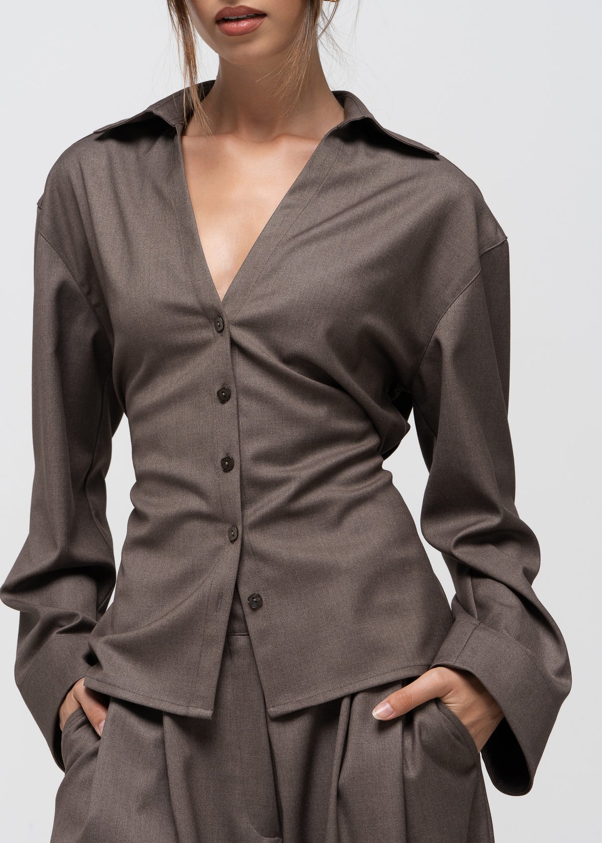 Bianca Adjustable Shirt - Taupe