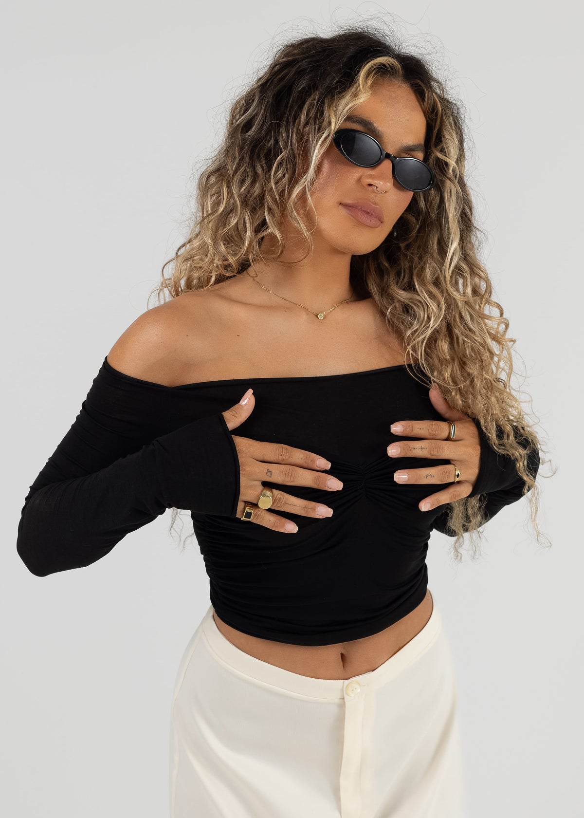 Shimmery Top - Black